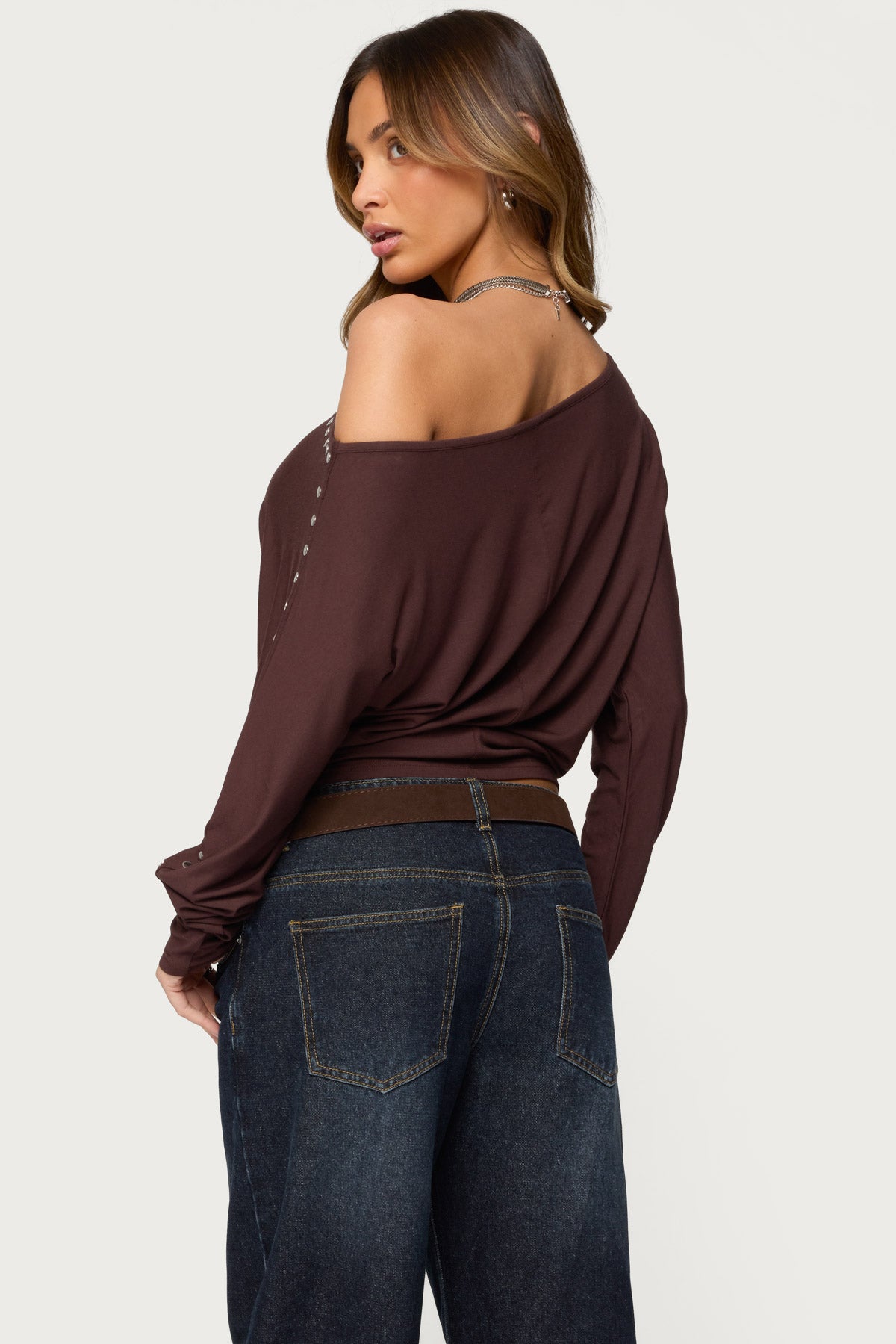 Paola Off Shoulder Stud Top-Milans Time