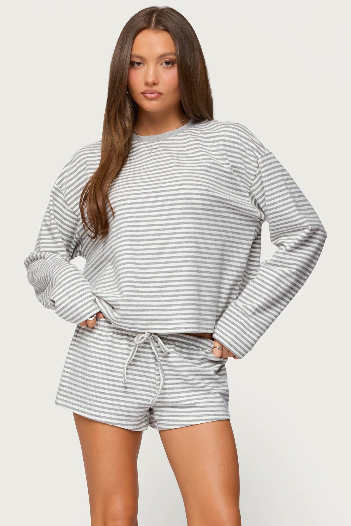 Jainee Striped Long Sleeve T Shirt-Milans Time
