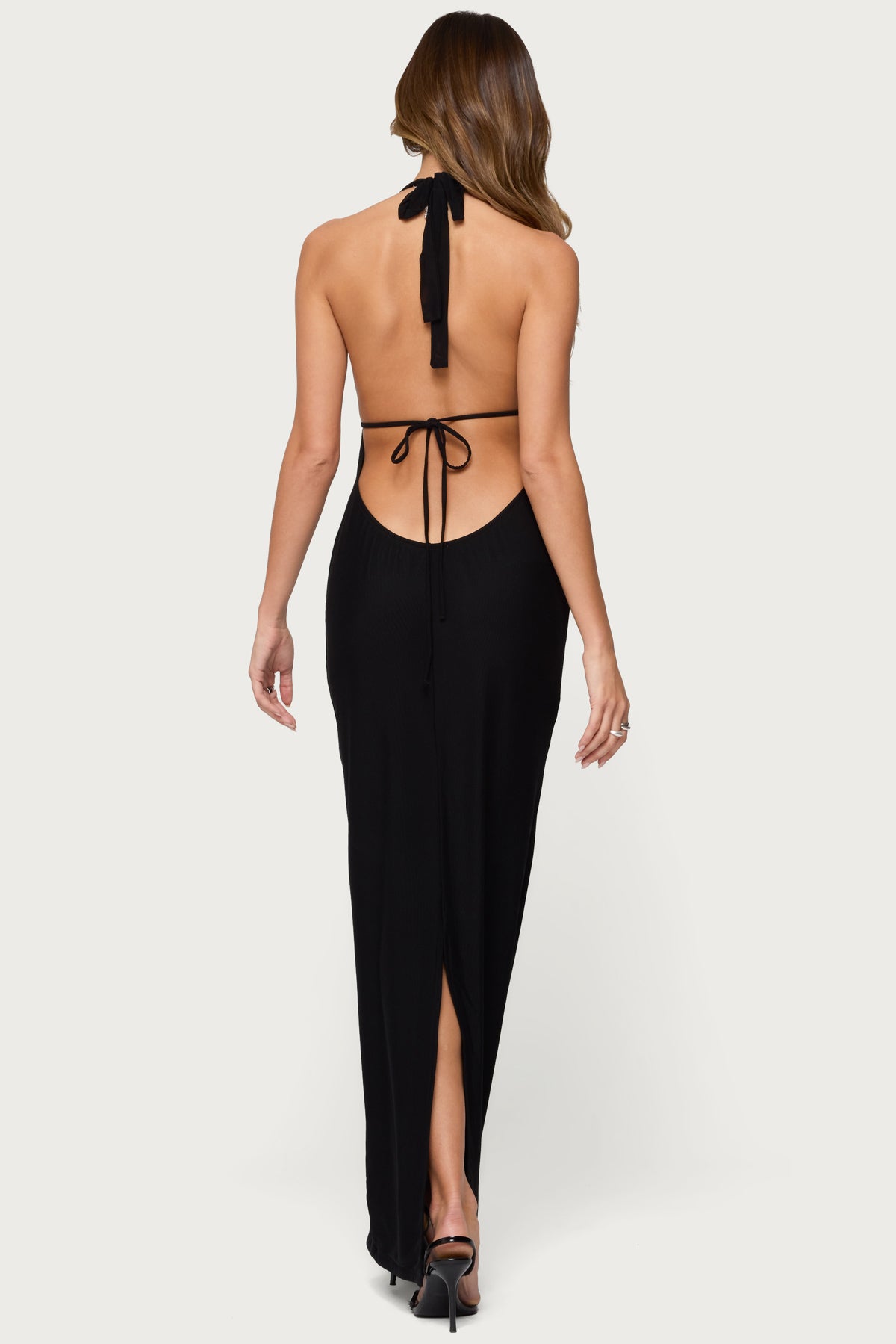 Laretta Cowl Neck Backless Maxi Dress-Milans Time
