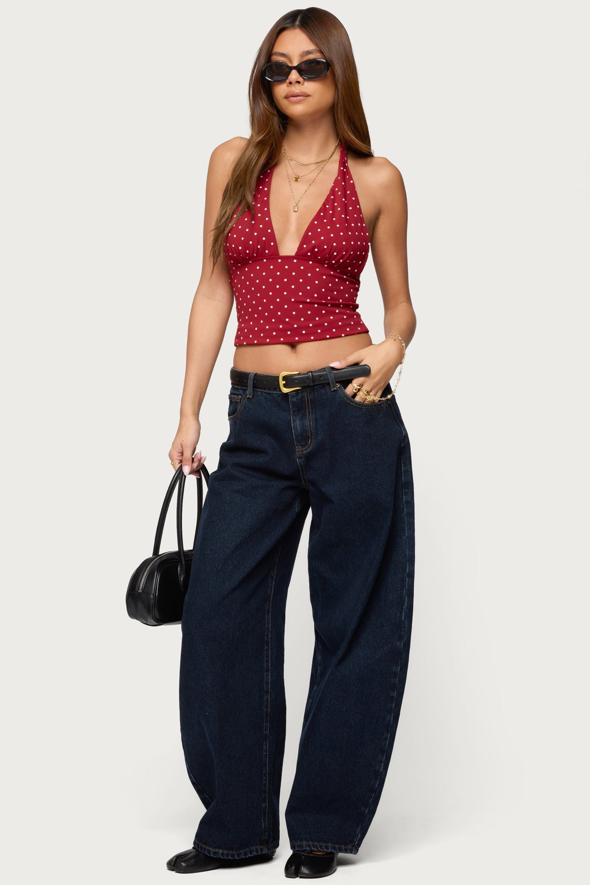 Blaire Polka Dot Halter Top-Milans Time