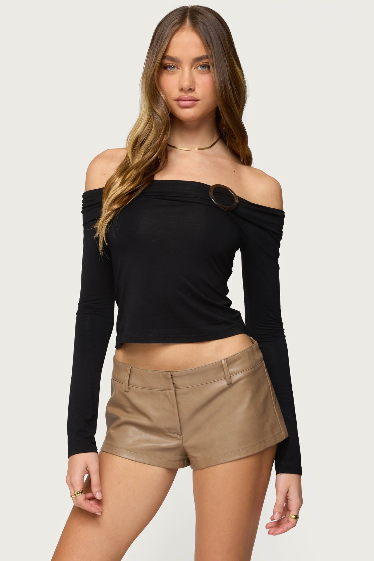 Mazi Foldover Gathered Ring Top-Milans Time