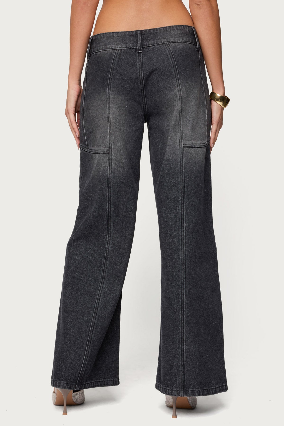 Charlize Stitched Washed Low Rise Baggy Jeans-Milans Time