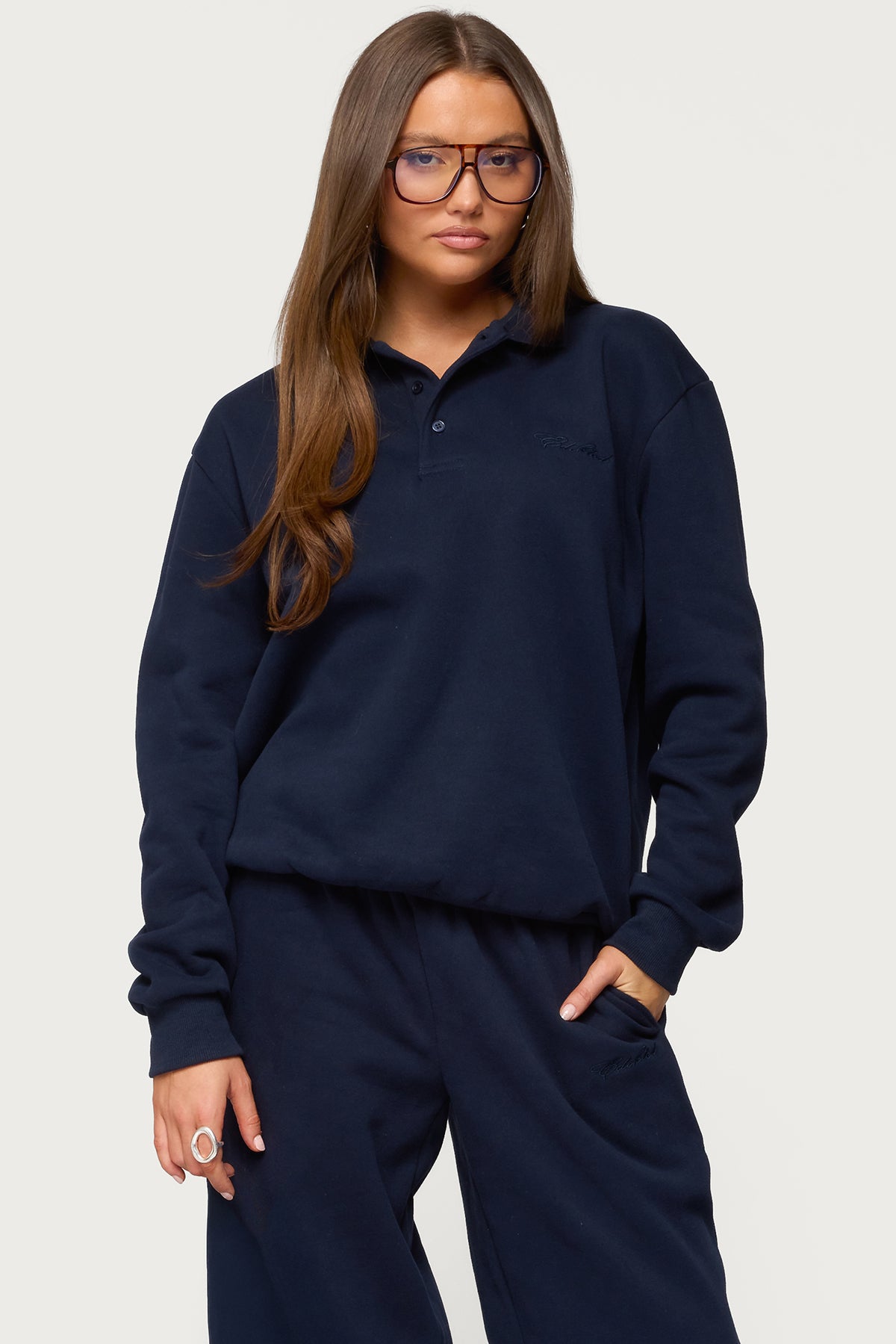 Jayce Oversized Milans Time Polo Sweatshirt-Milans Time