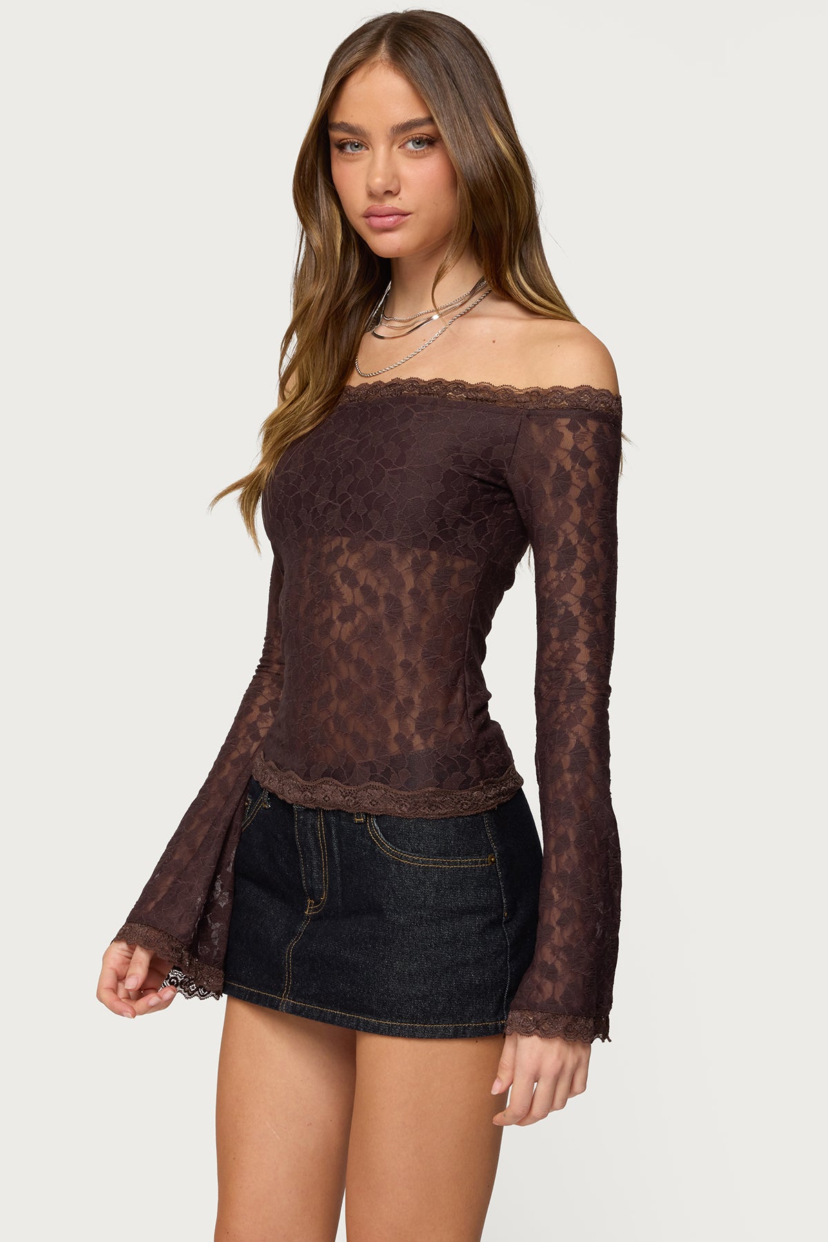 Built In Bra Off Shoulder Lace Top-Milans Time