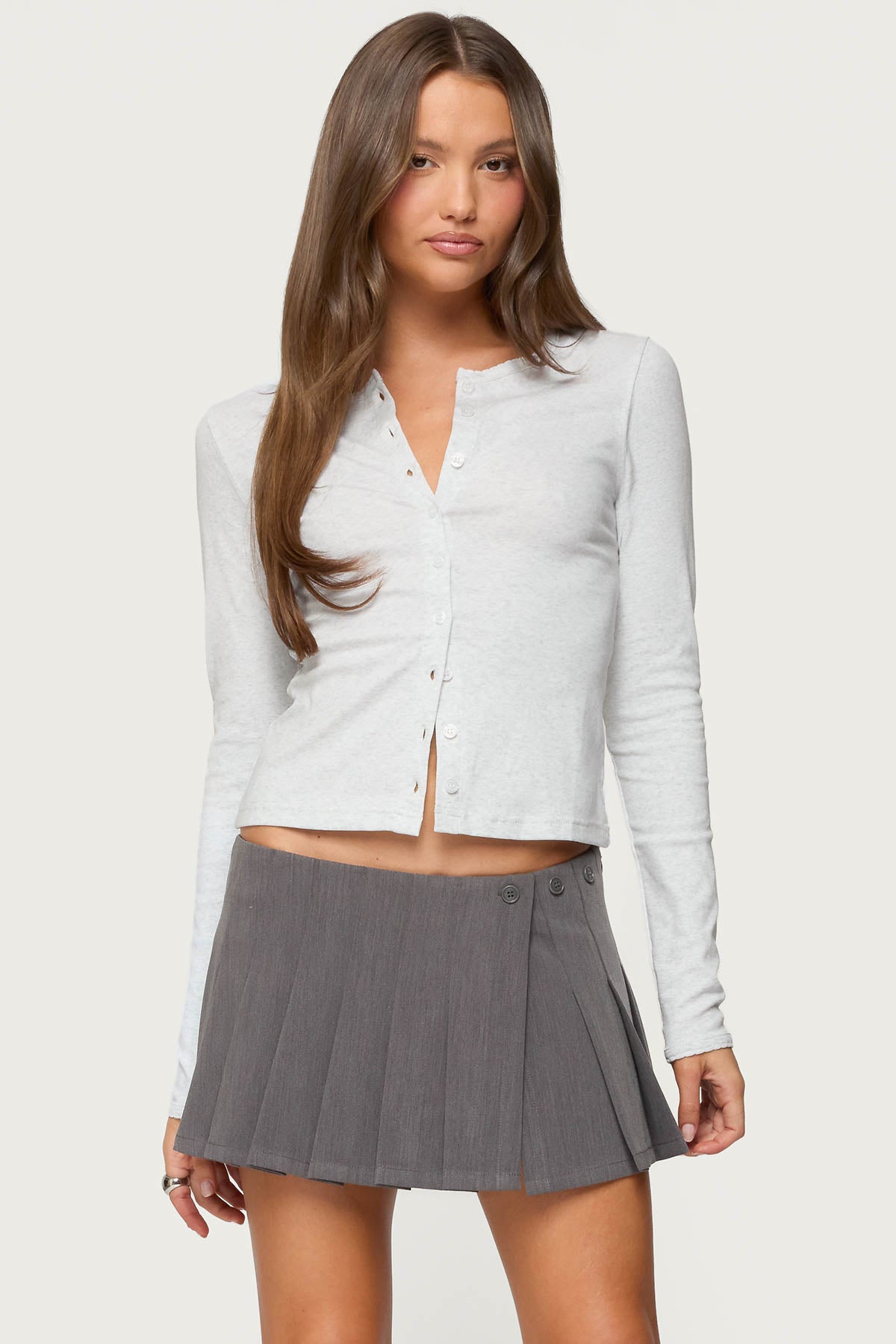 Asti Button Up Long Sleeve Top-Milans Time