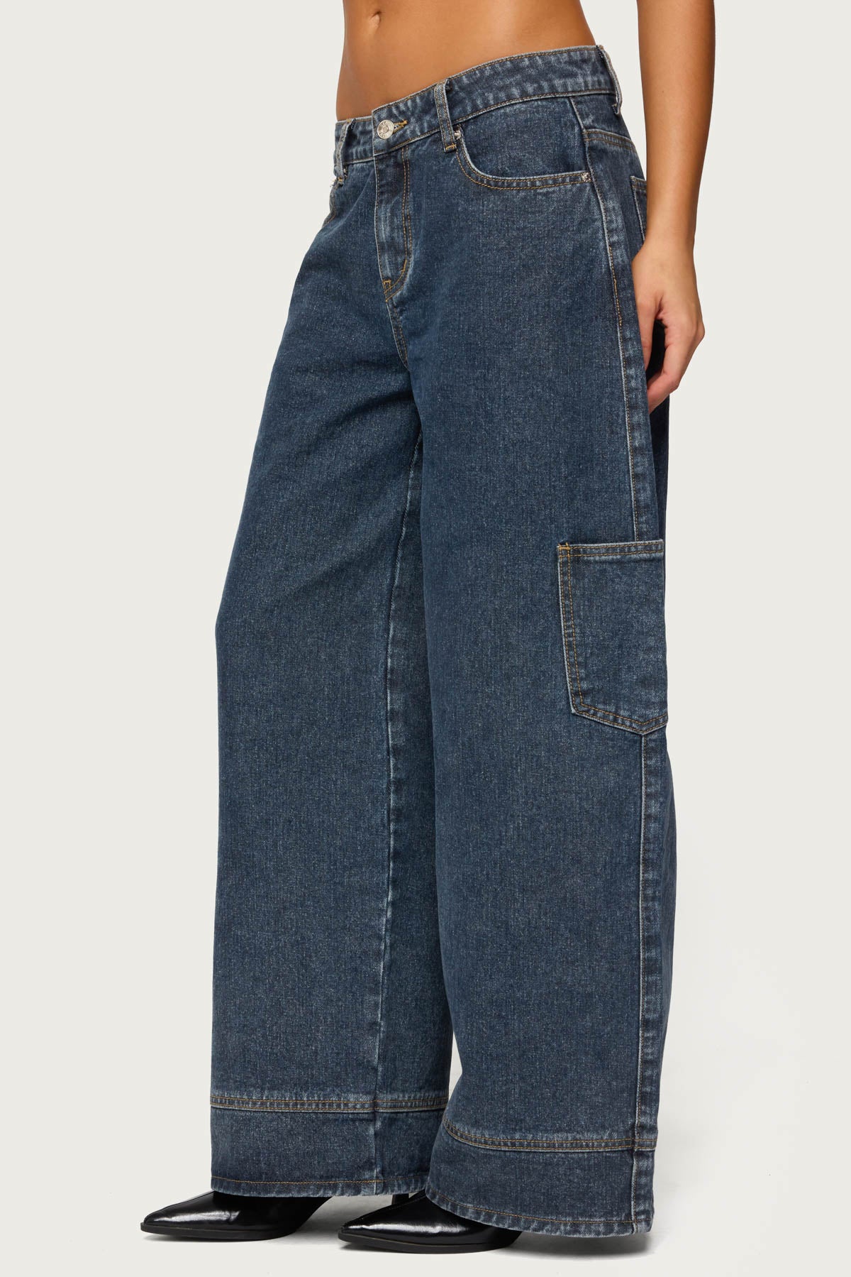 Nea Pocket Low Rise Baggy Jeans-Milans Time