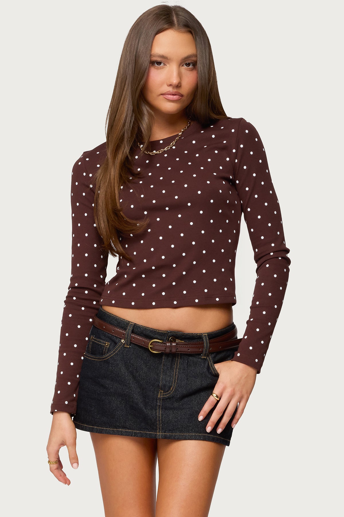 Daliya Polka Dot Long Sleeve Top-Milans Time