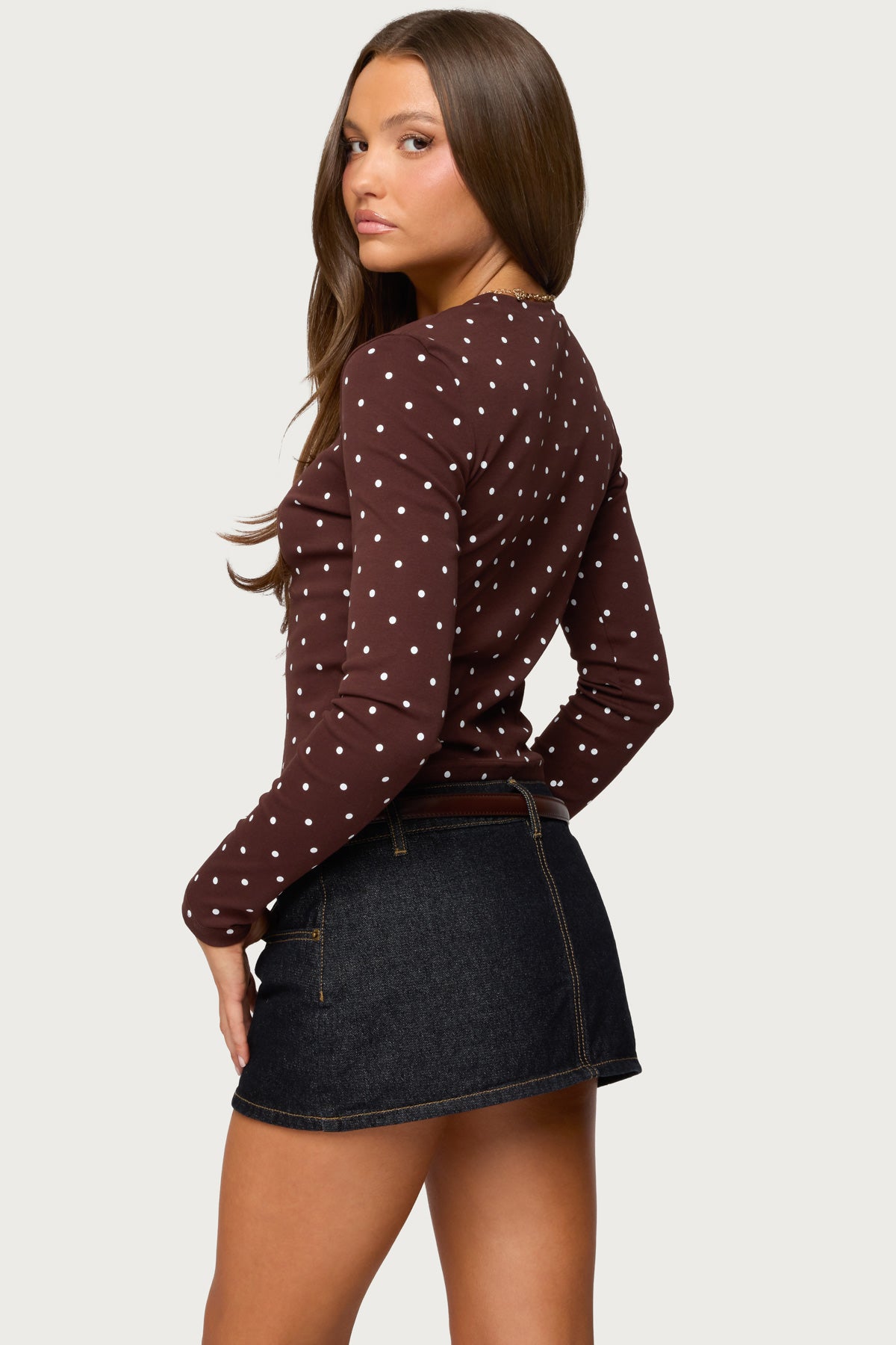 Daliya Polka Dot Long Sleeve Top-Milans Time