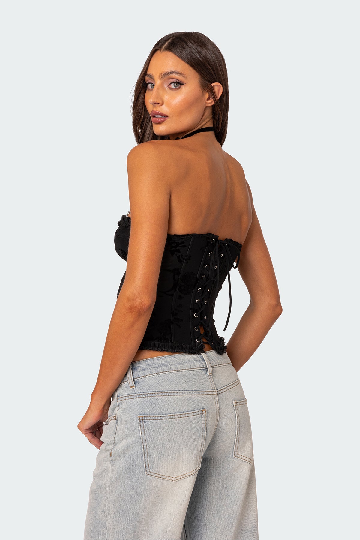 Marnie Velvet Embroidered Corset-Milans Time