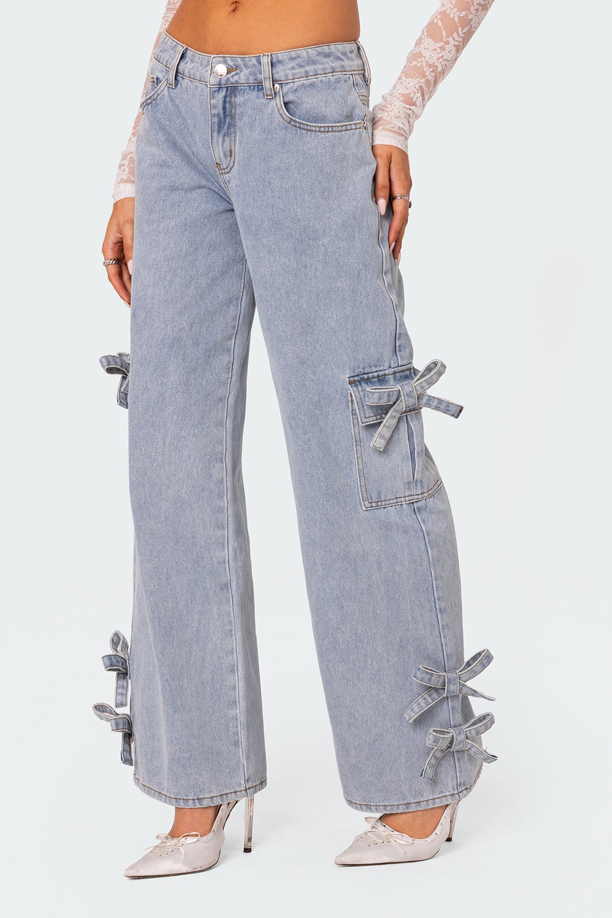 Bows 4 Days Low Rise Baggy Jeans-Milans Time