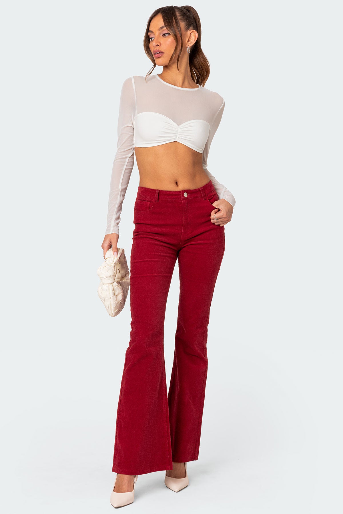 Night Out Sheer Crop Top-Milans Time