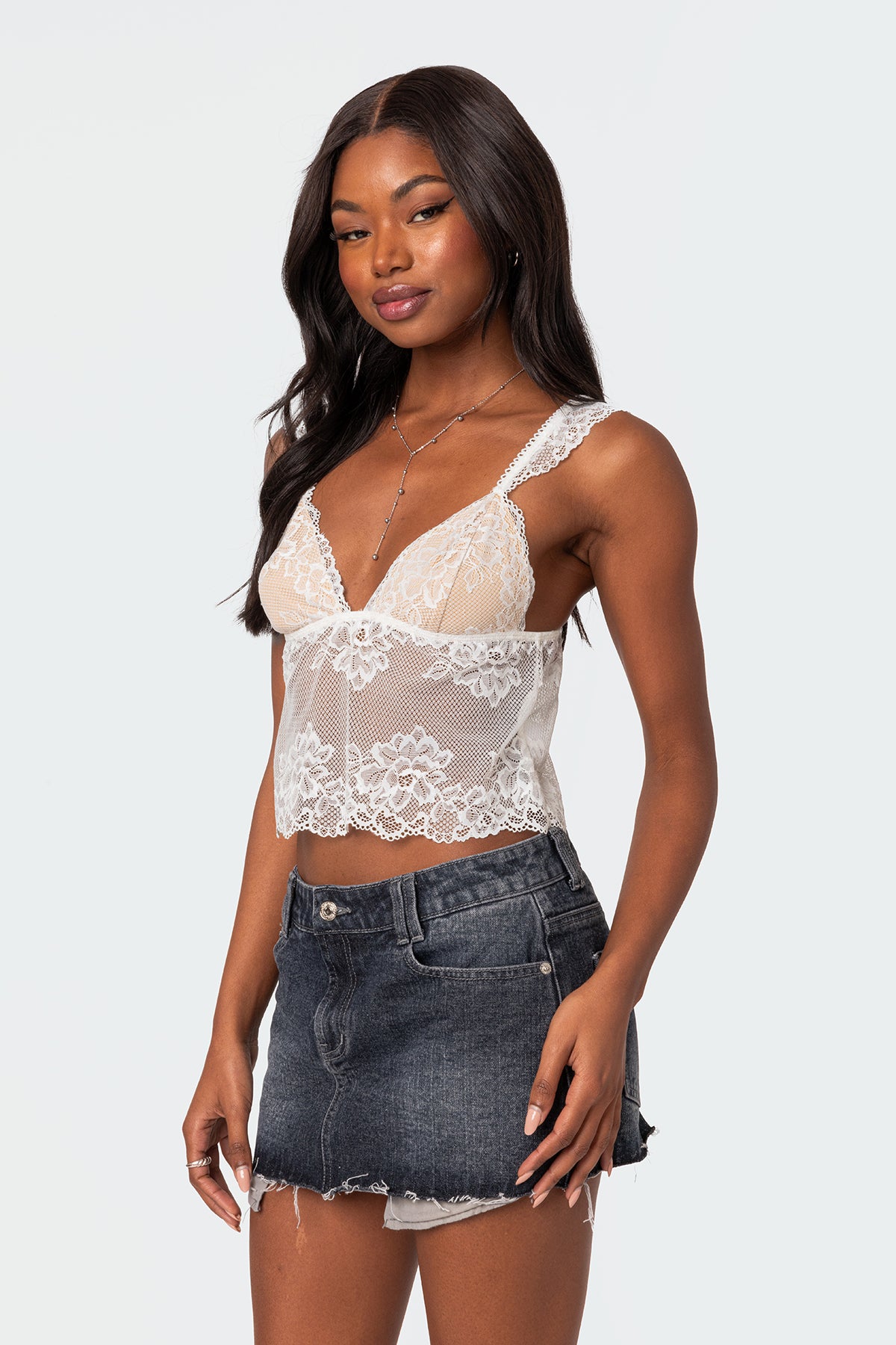 Jasmine Sheer Lace Top-Milans Time