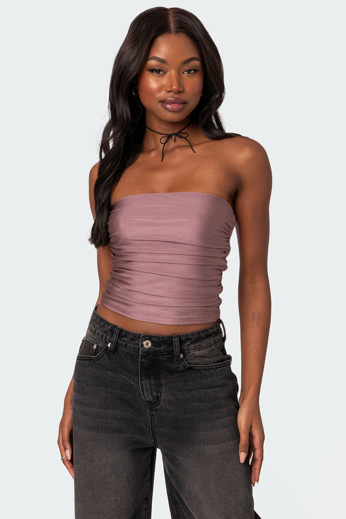 Maxeen Shiny Gathered Tube Top-Milans Time