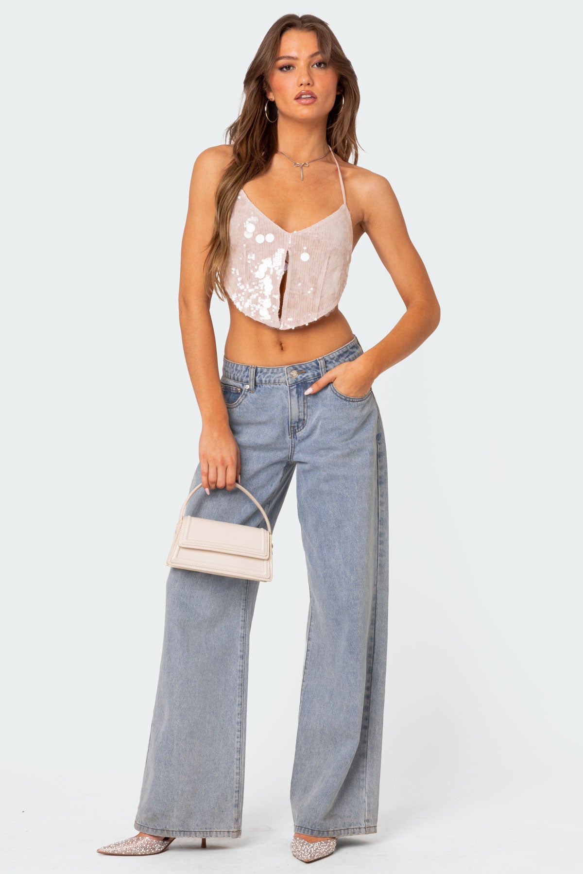 Confetti Sequin Open Back Top-Milans Time