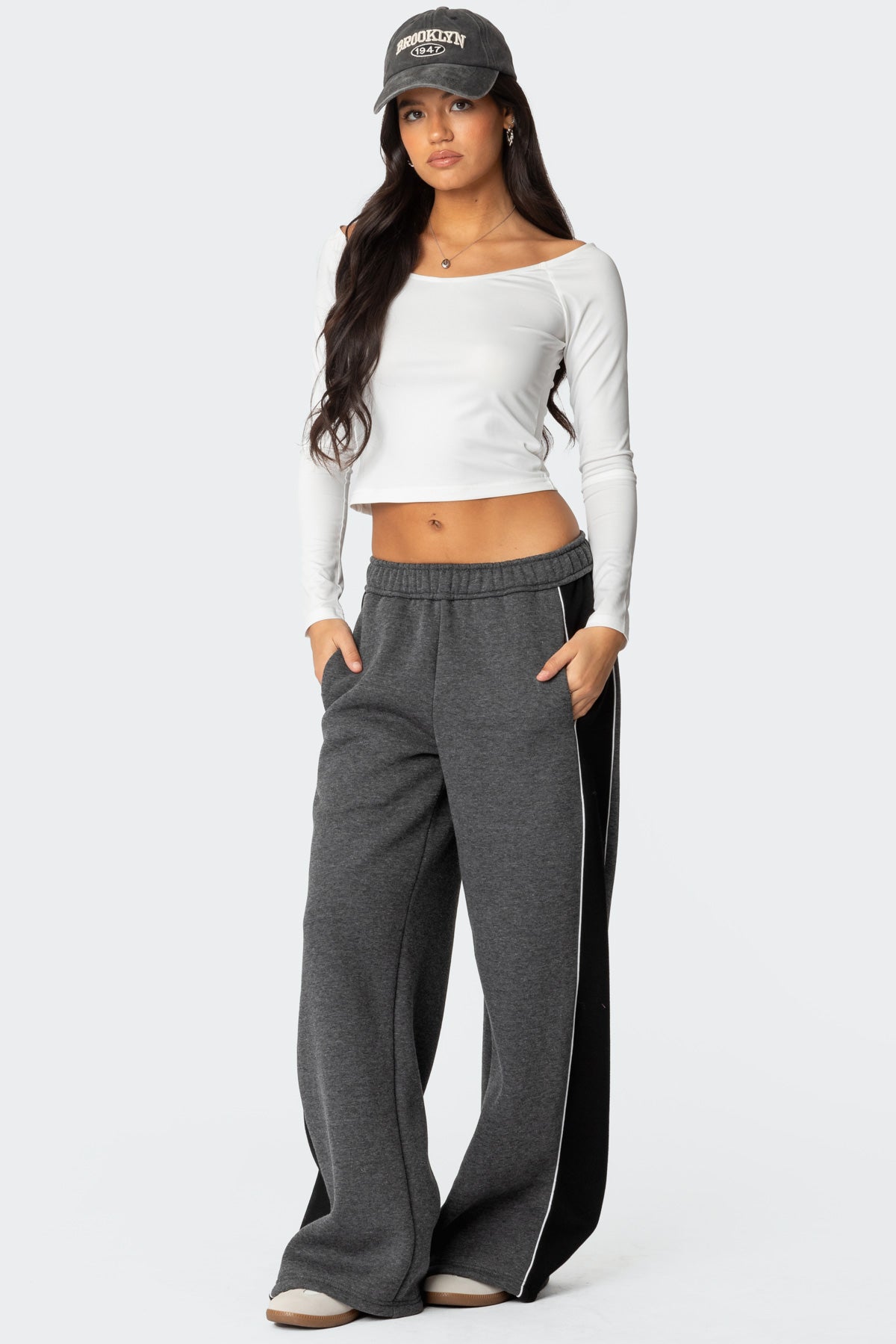 Contrast Panel Sweatpants-Milans Time