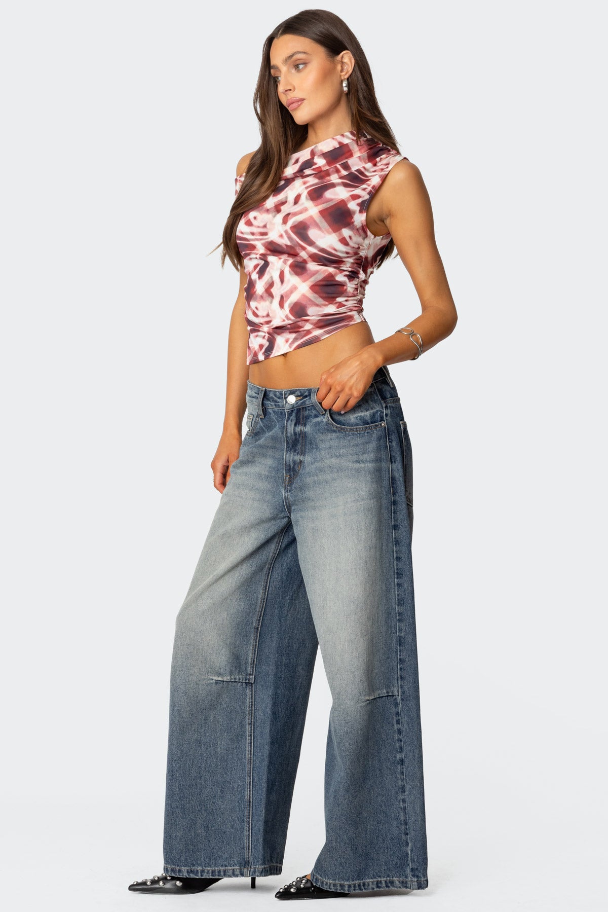 Portlyn Printed Asymmetric Top-Milans Time