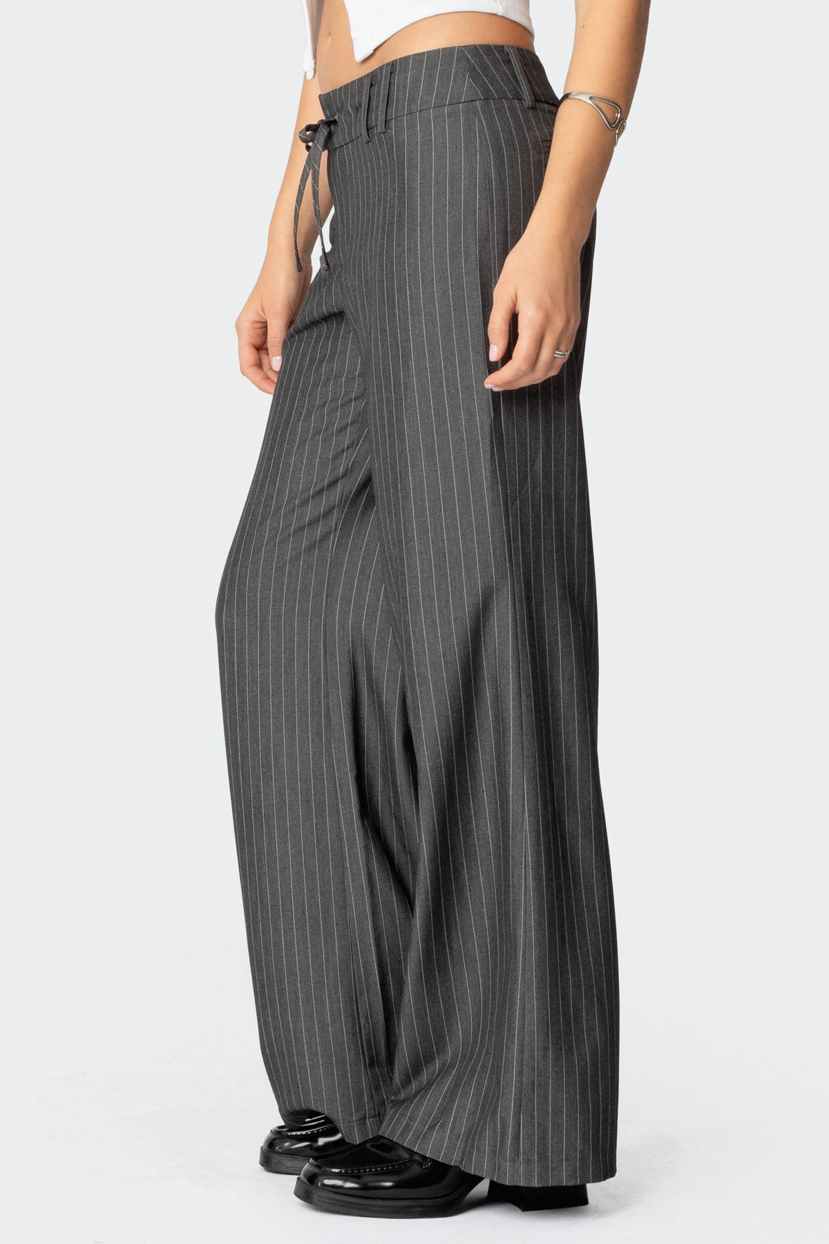 Mayla Wide Leg Pinstripe Trousers-Milans Time