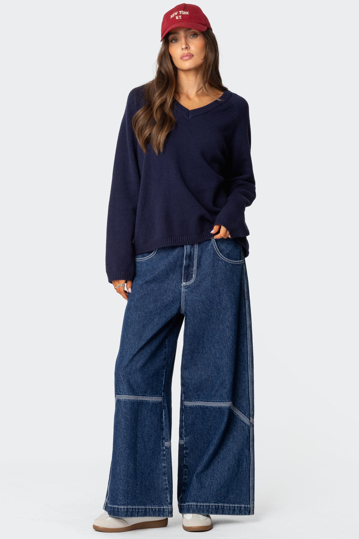 Martha Oversized V Neck Sweater-Milans Time