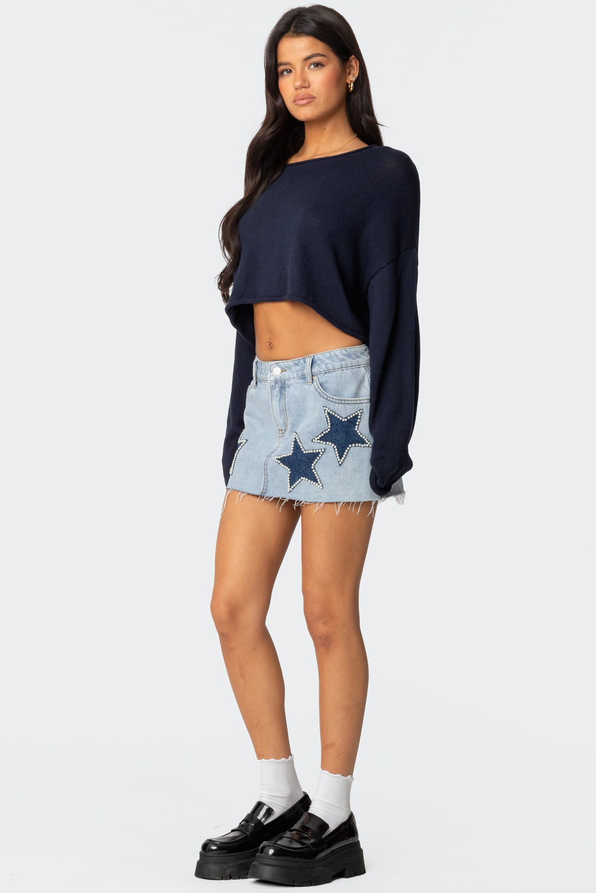Shining Star Denim Mini Skirt-Milans Time