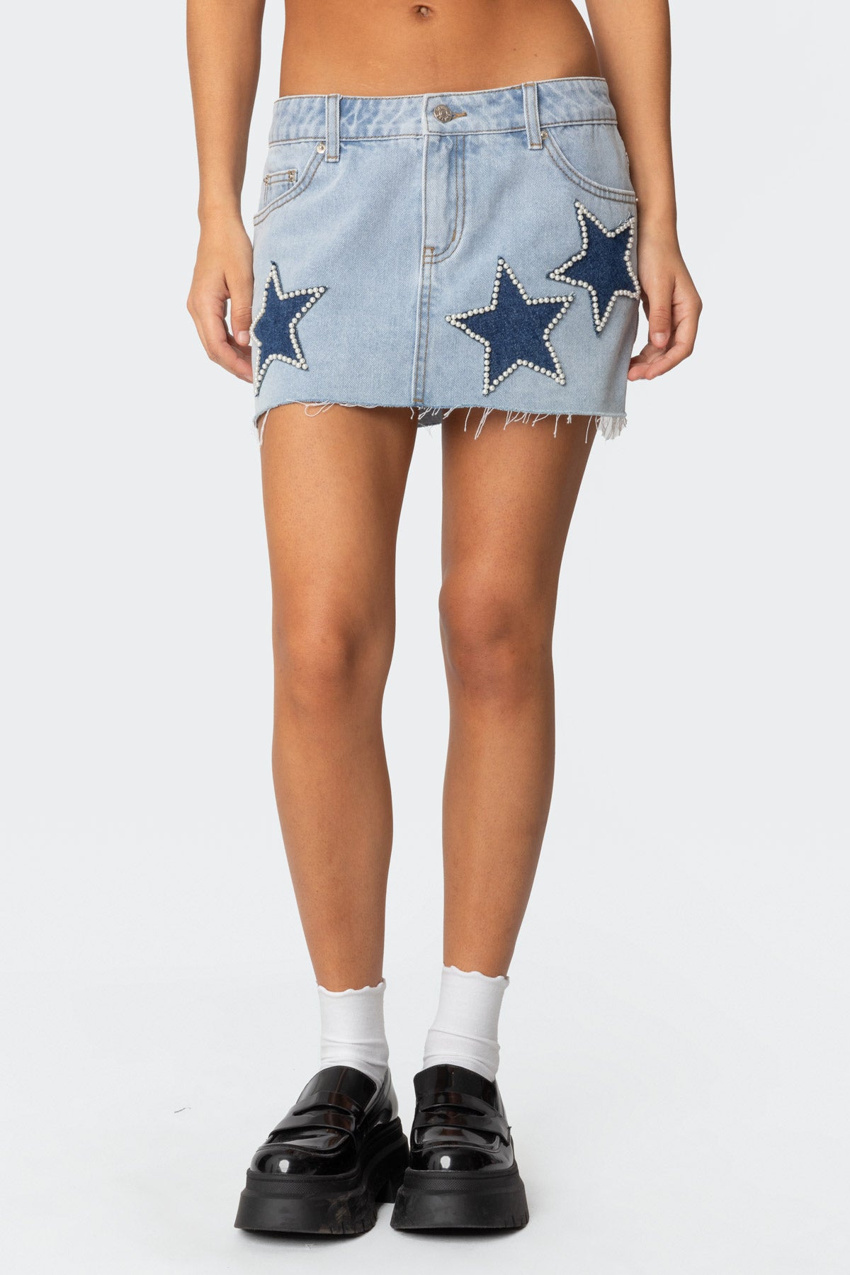Shining Star Denim Mini Skirt-Milans Time