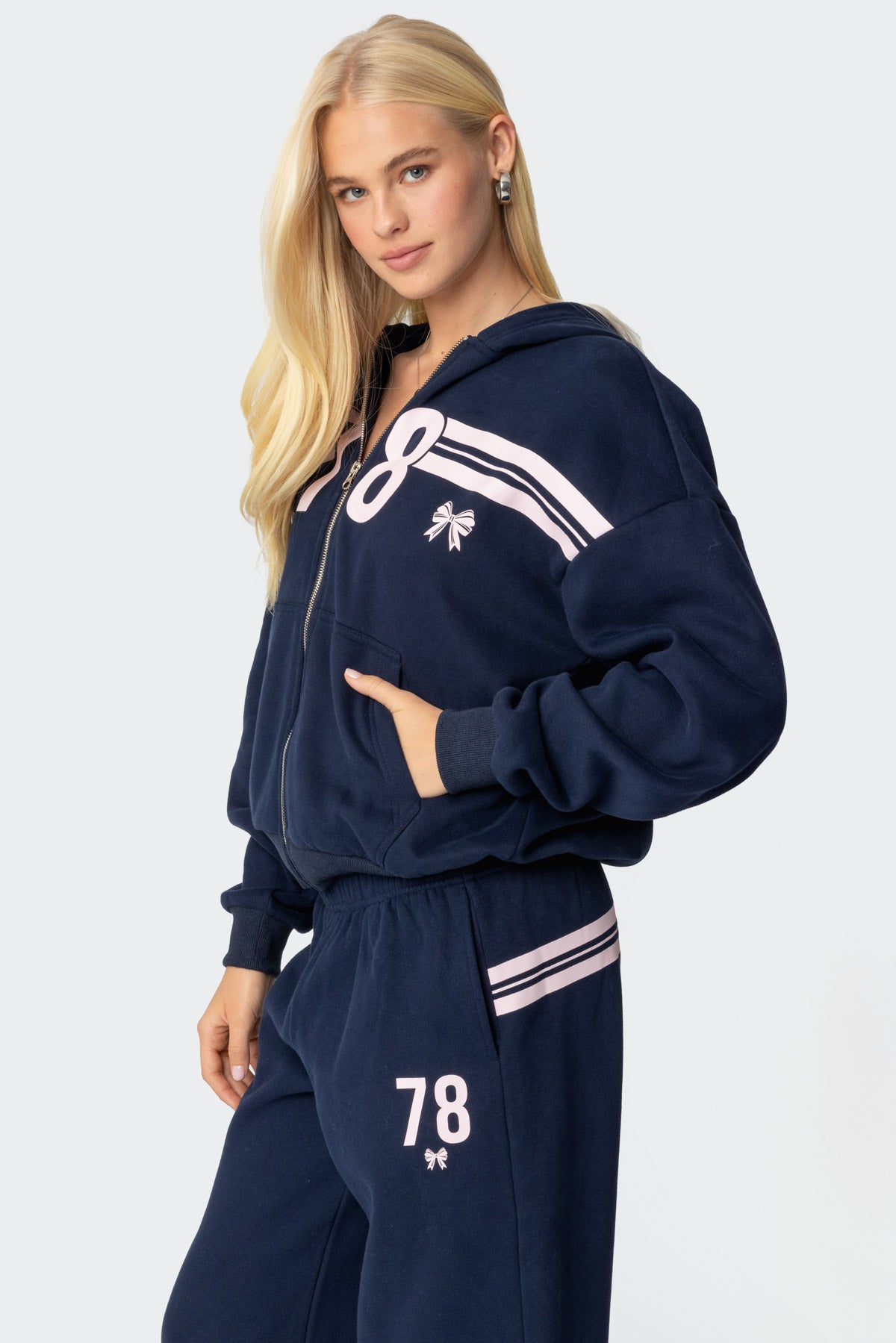 78 Bow Zip Up Hoodie-Milans Time