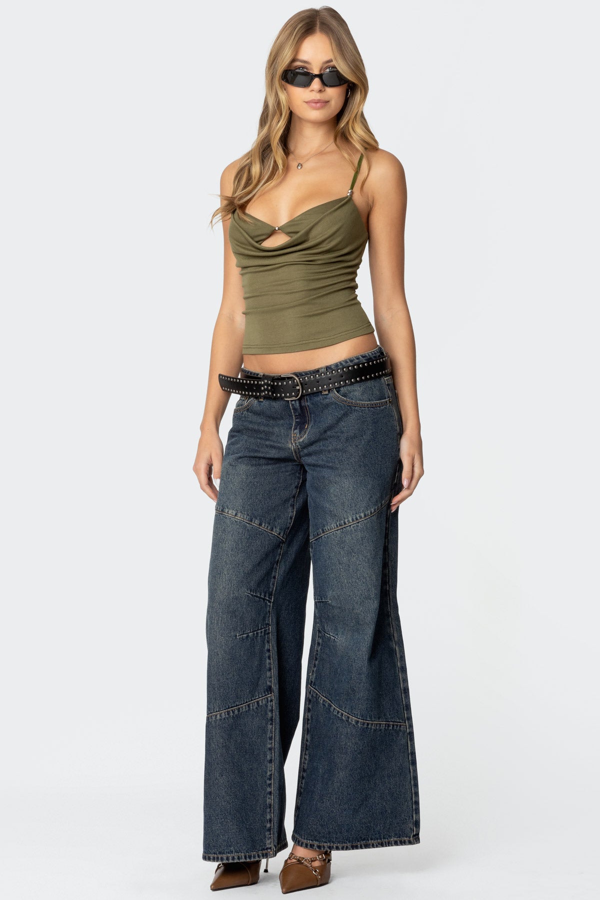 Layered Bra Cowl Neck Top-Milans Time