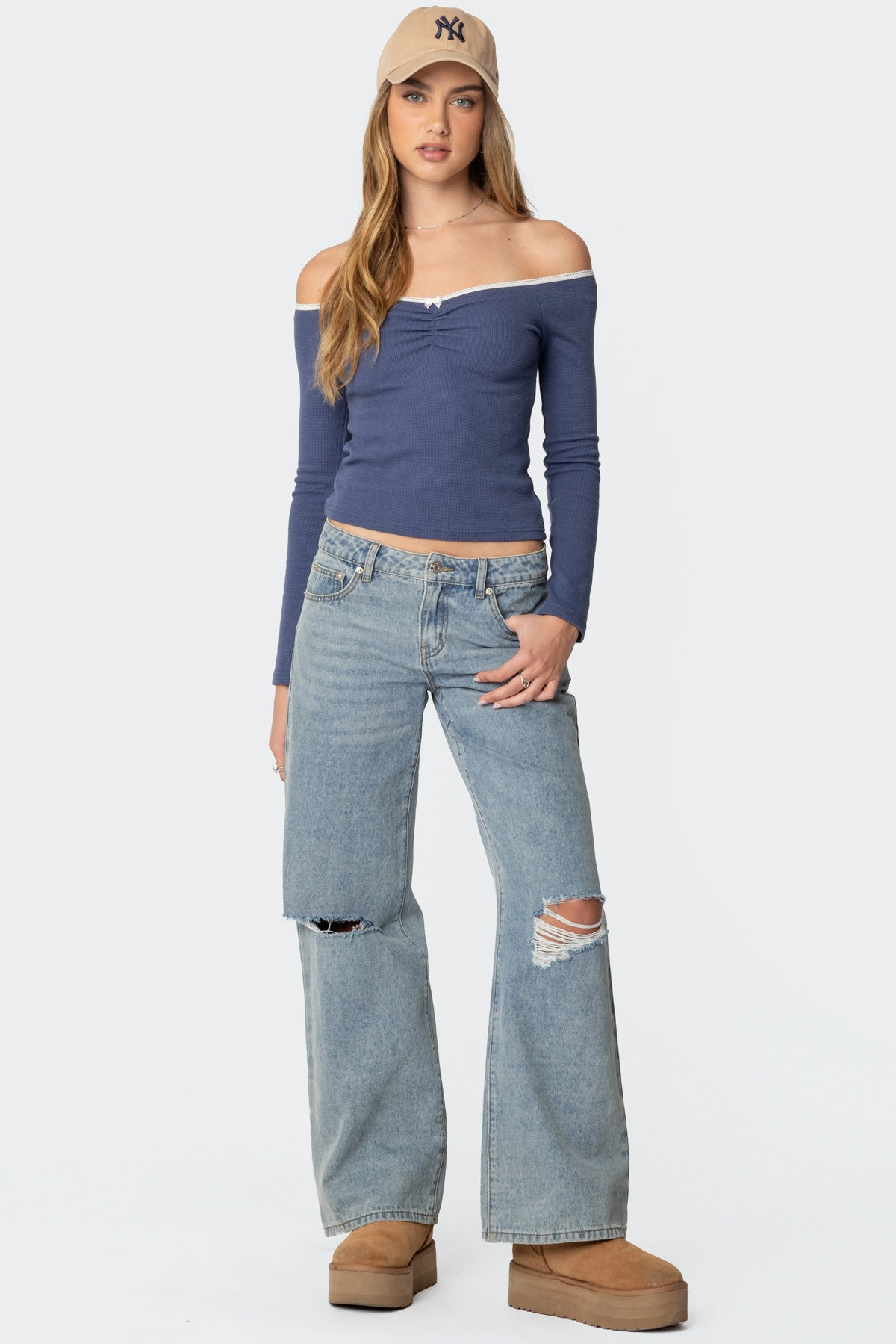 Tal Ruched Off Shoulder Top-Milans Time