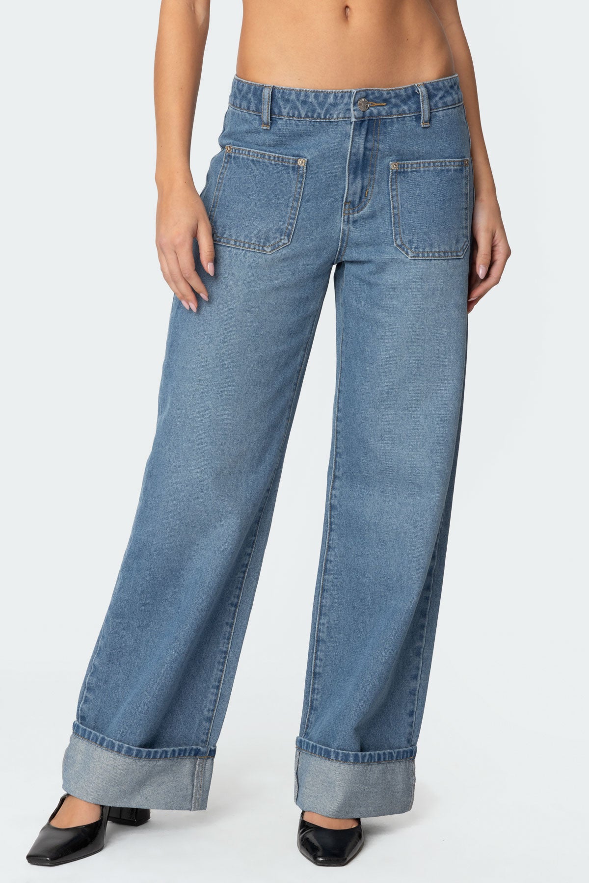Madi Cuffed Low Rise Baggy Jeans-Milans Time