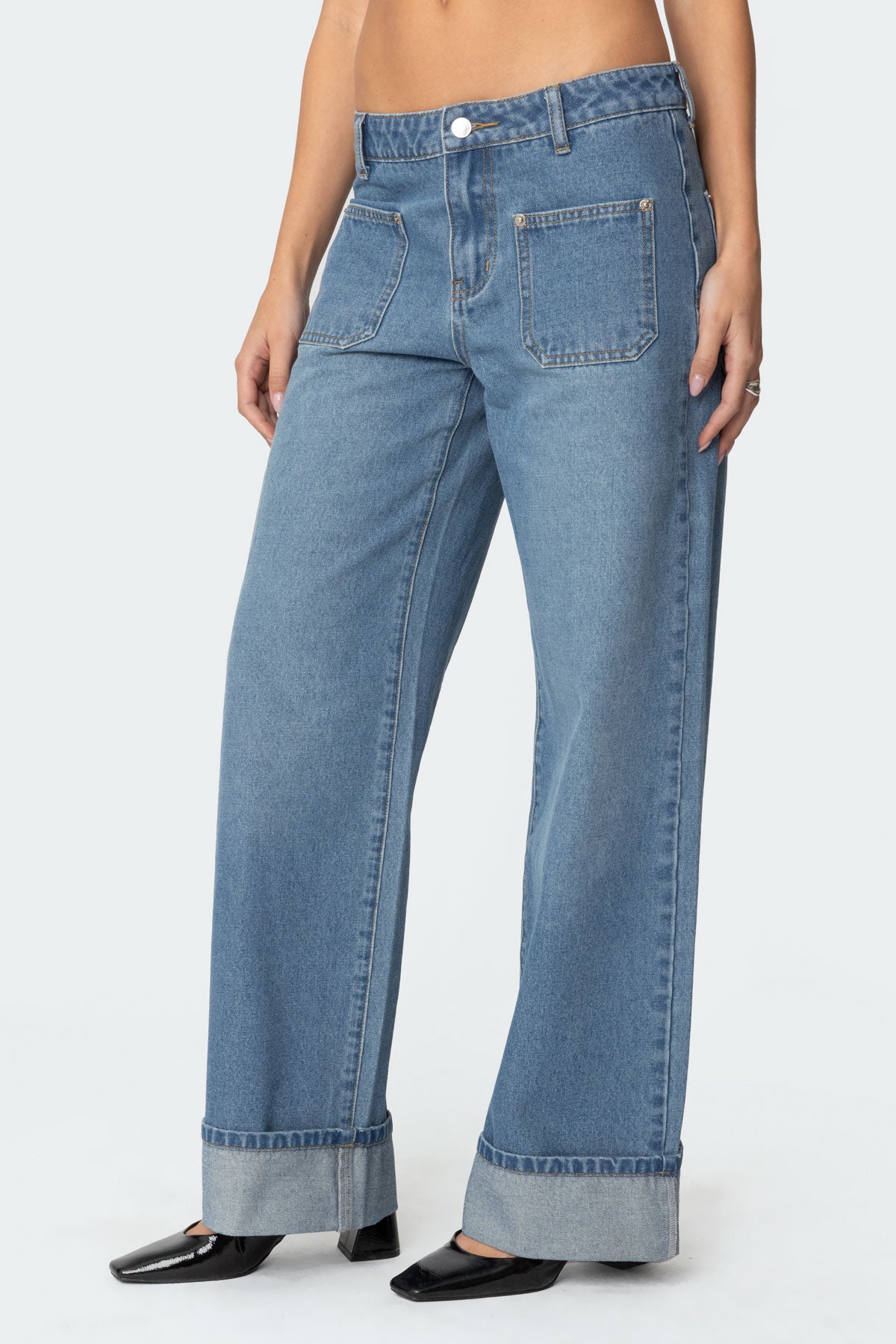 Madi Cuffed Low Rise Baggy Jeans-Milans Time