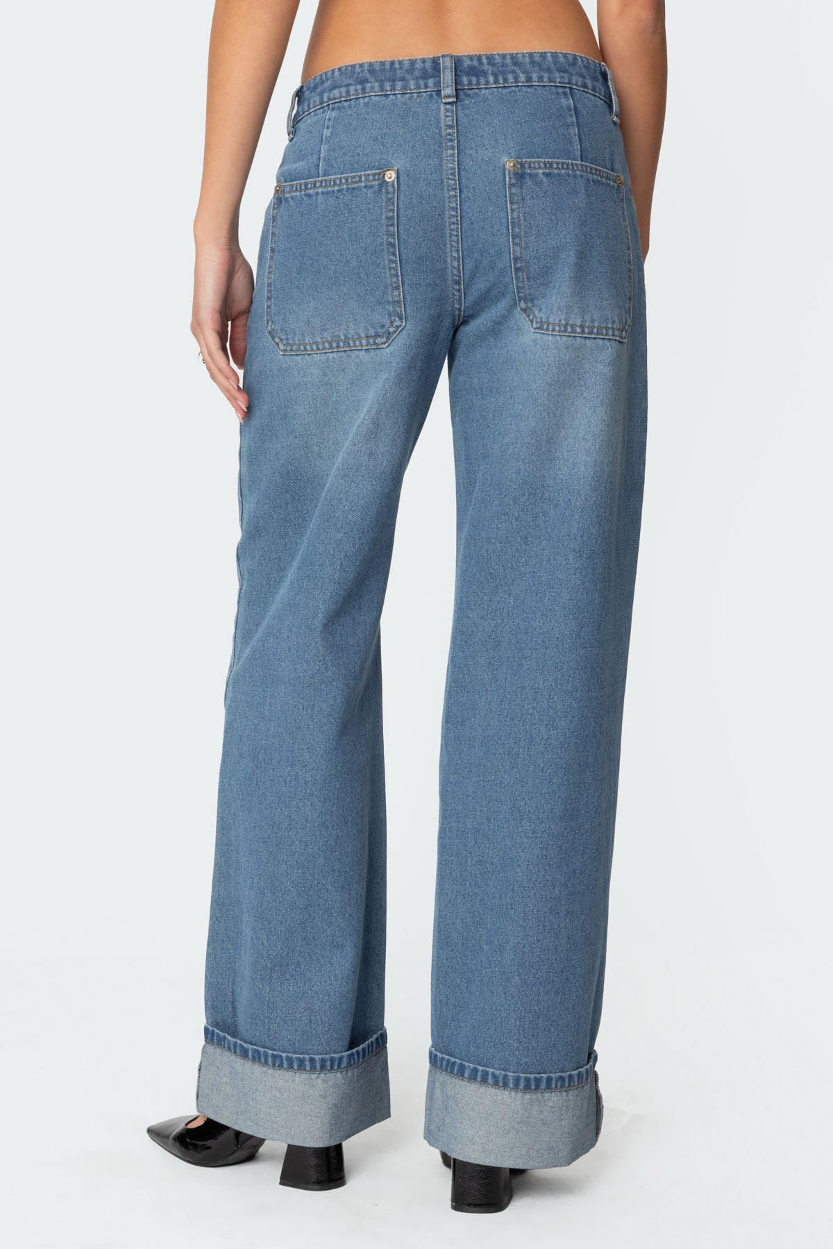 Madi Cuffed Low Rise Baggy Jeans-Milans Time