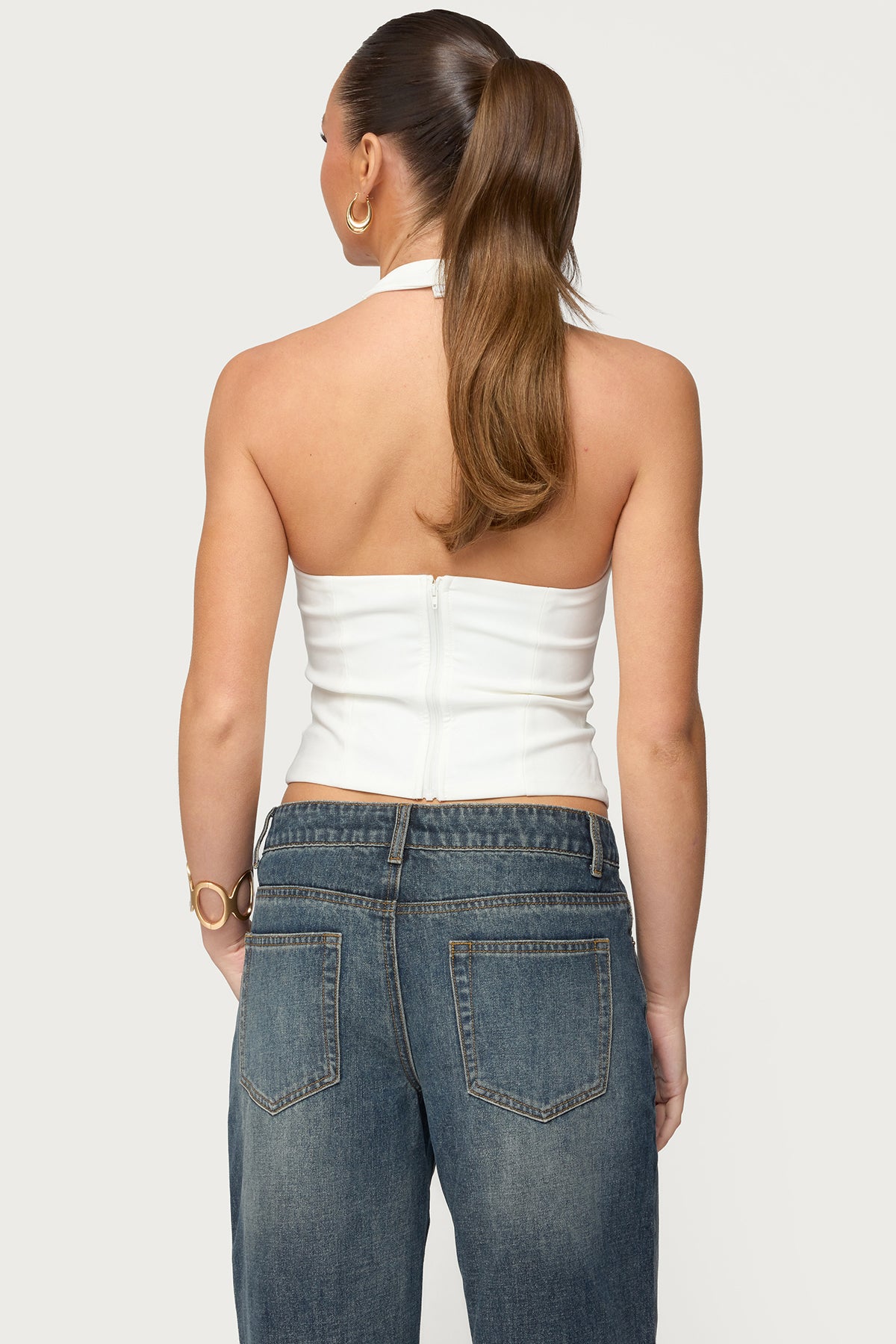 Stassy Abstract Cutout Halter Top-Milans Time