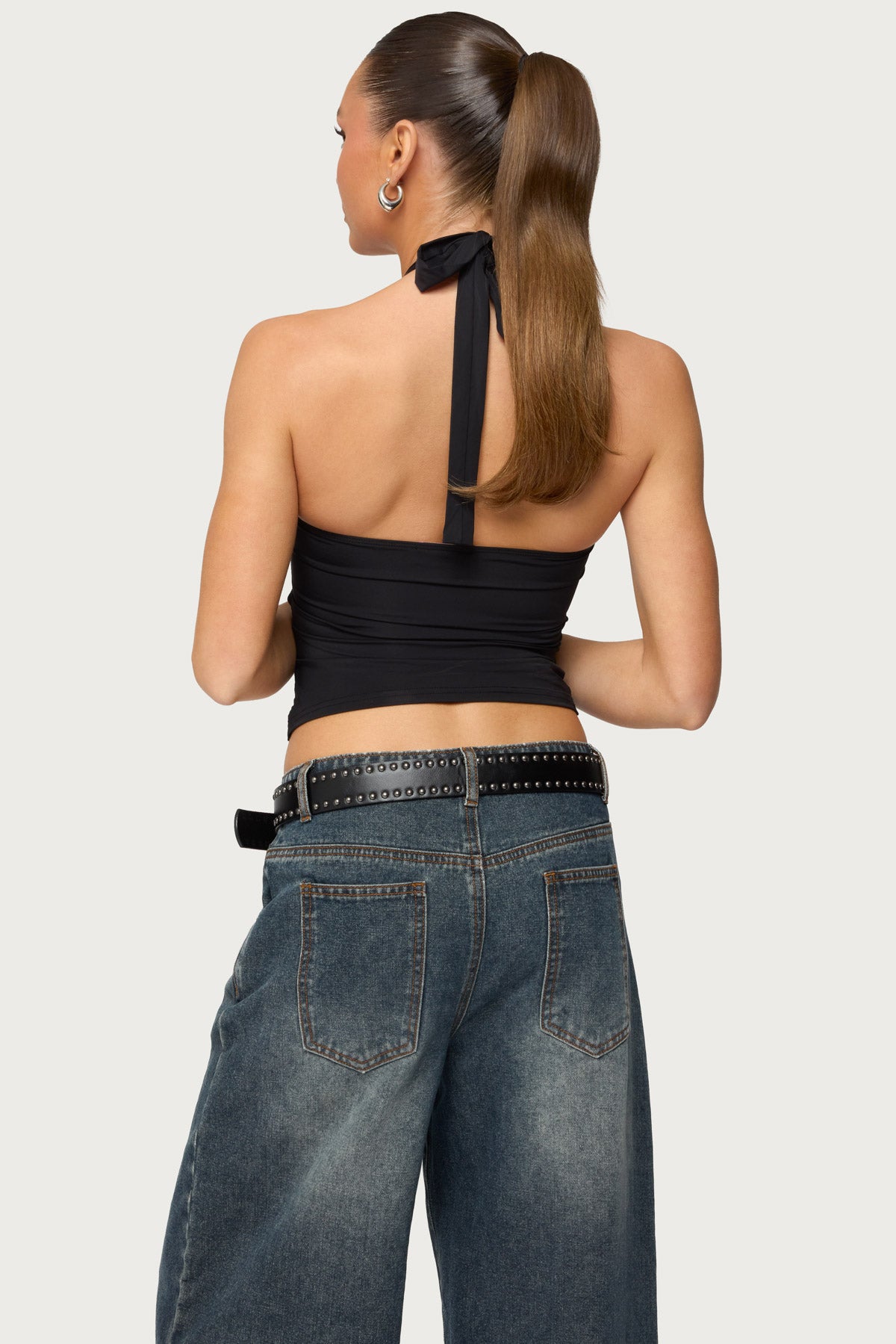 Zola Cutout Beaded Halter Top-Milans Time