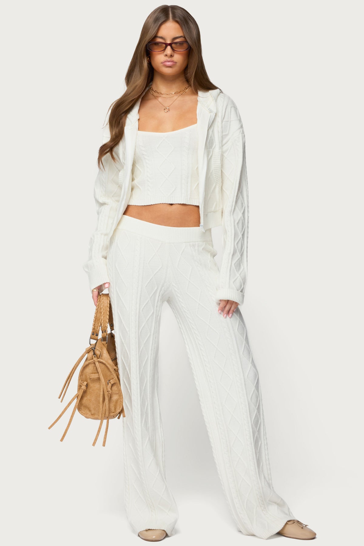 Louise Straight Leg Cable Knit Pants-Milans Time