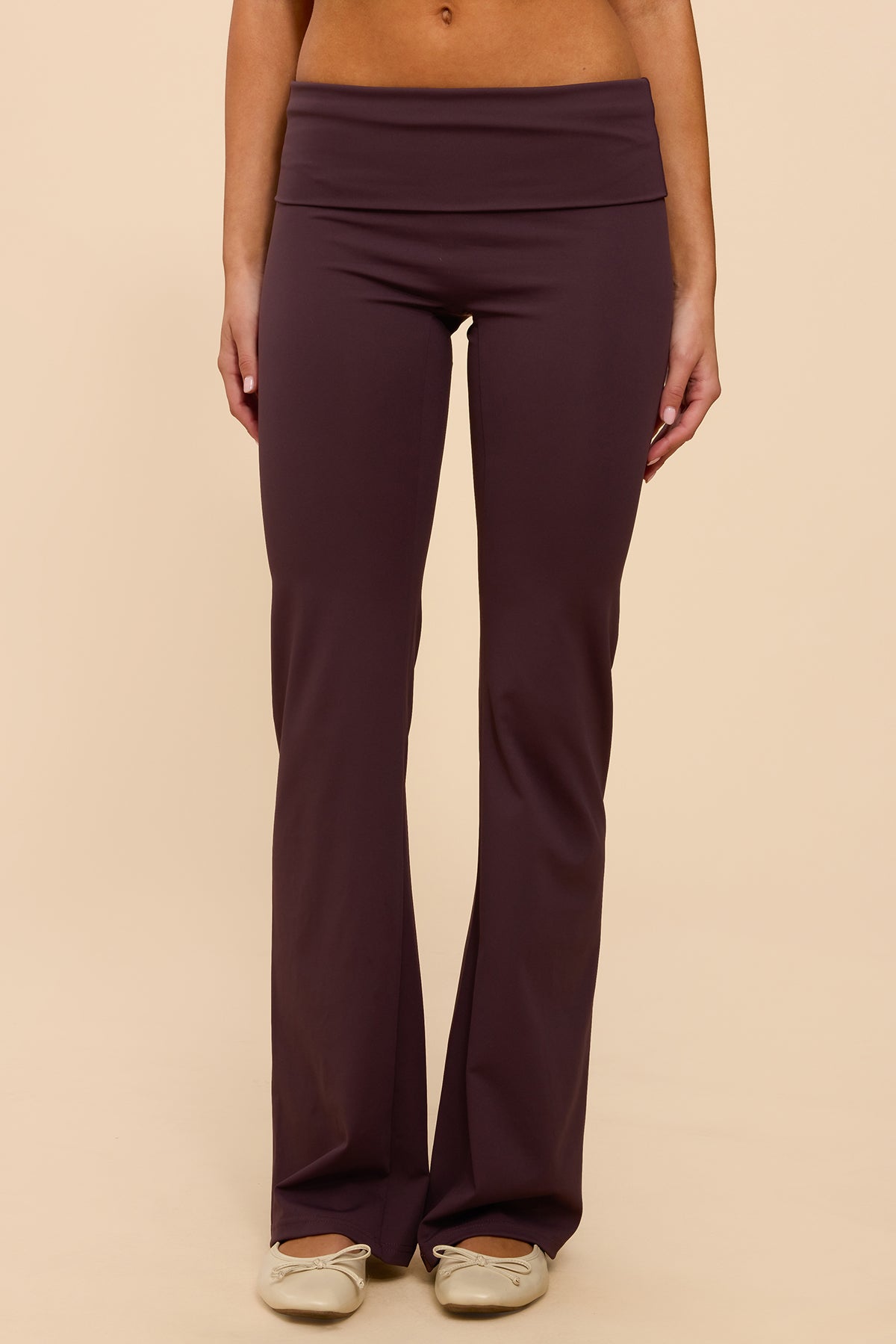 Oriane Foldover Flared Leggings-Milans Time