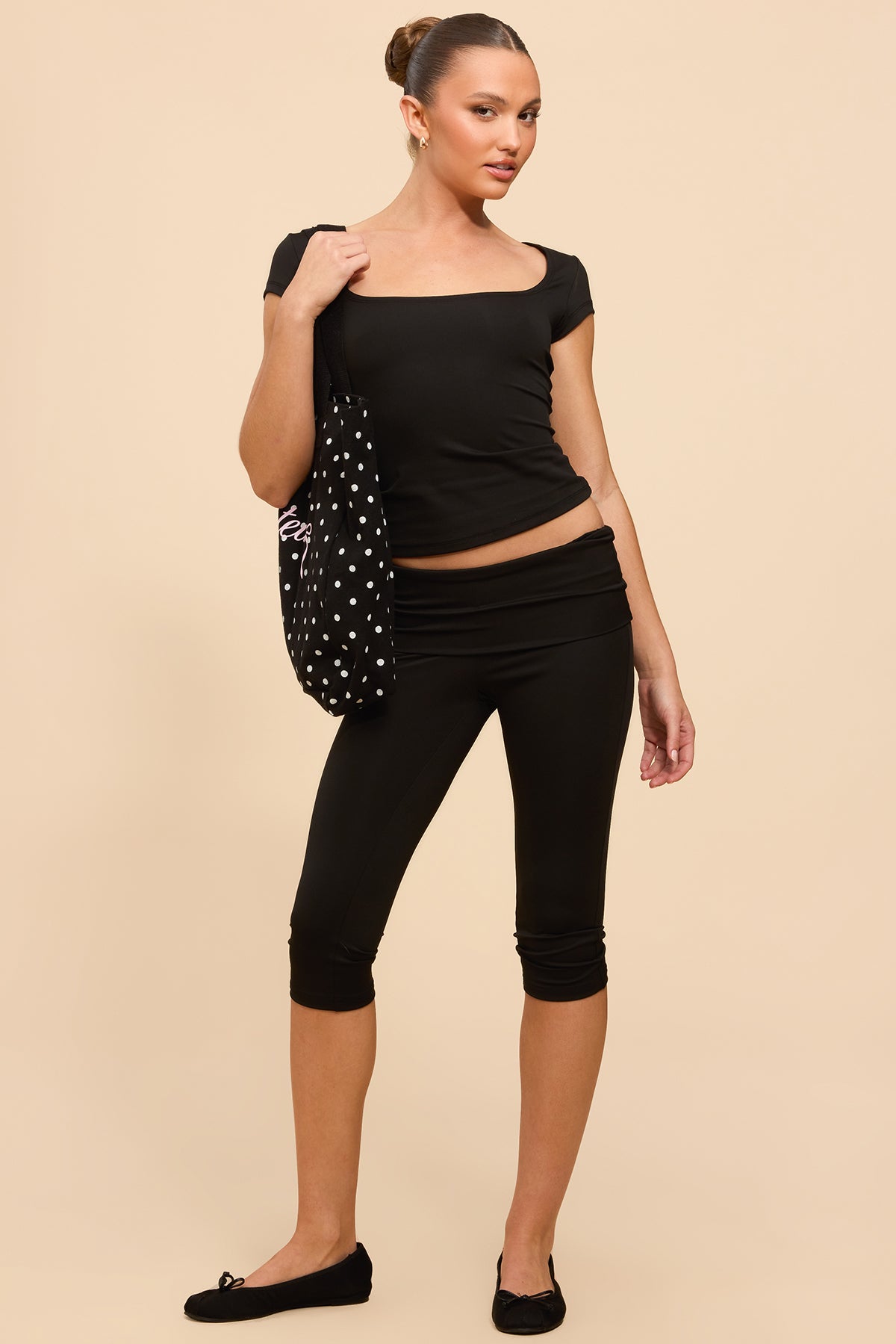 Ravena Foldover Capri Leggings-Milans Time