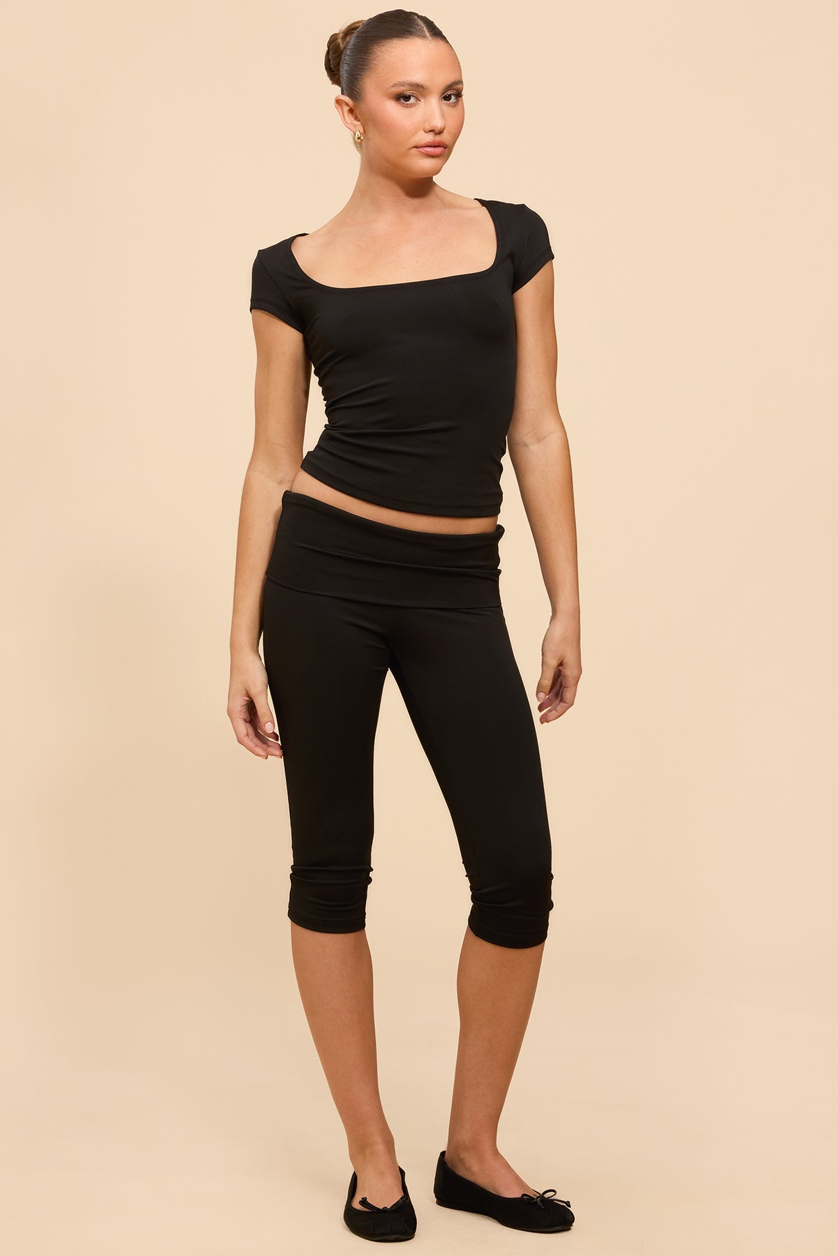 Ravena Foldover Capri Leggings-Milans Time