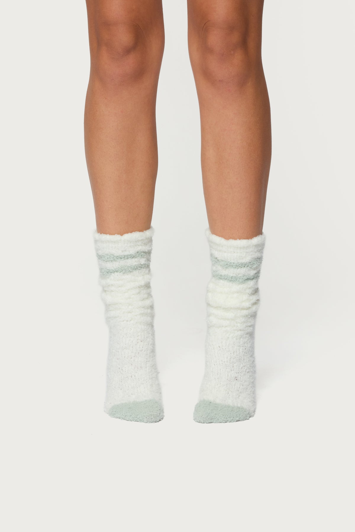 Stripey Fuzzy Scrunch Socks-Milans Time