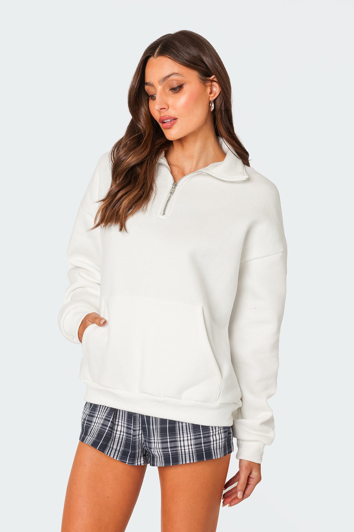 Oversized Quarter Zip Sweatshirt-Milans Time