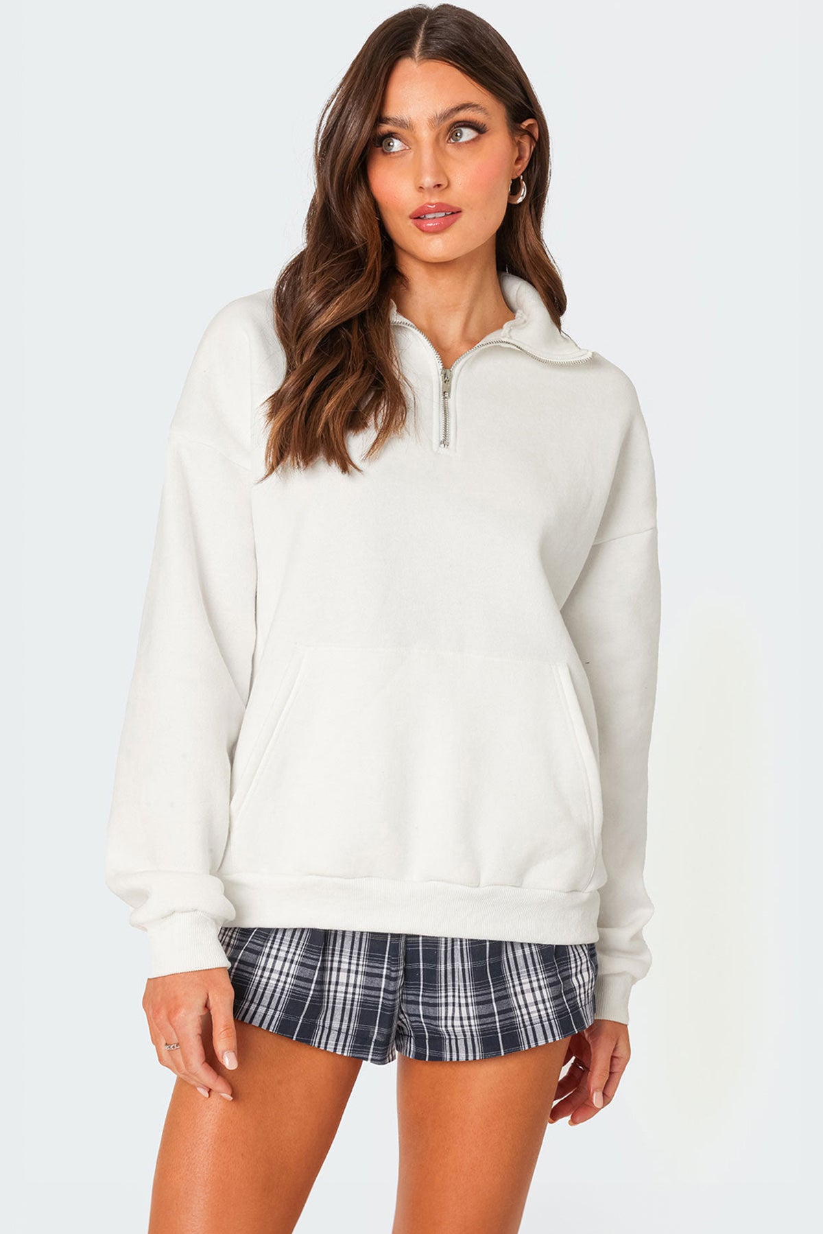 Oversized Quarter Zip Sweatshirt-Milans Time