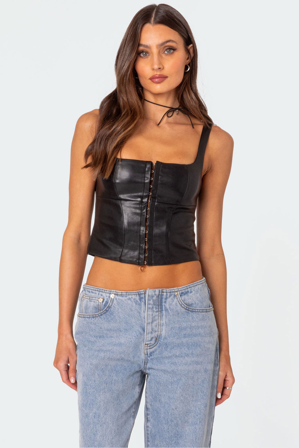 Simone Faux Leather Corset-Milans Time
