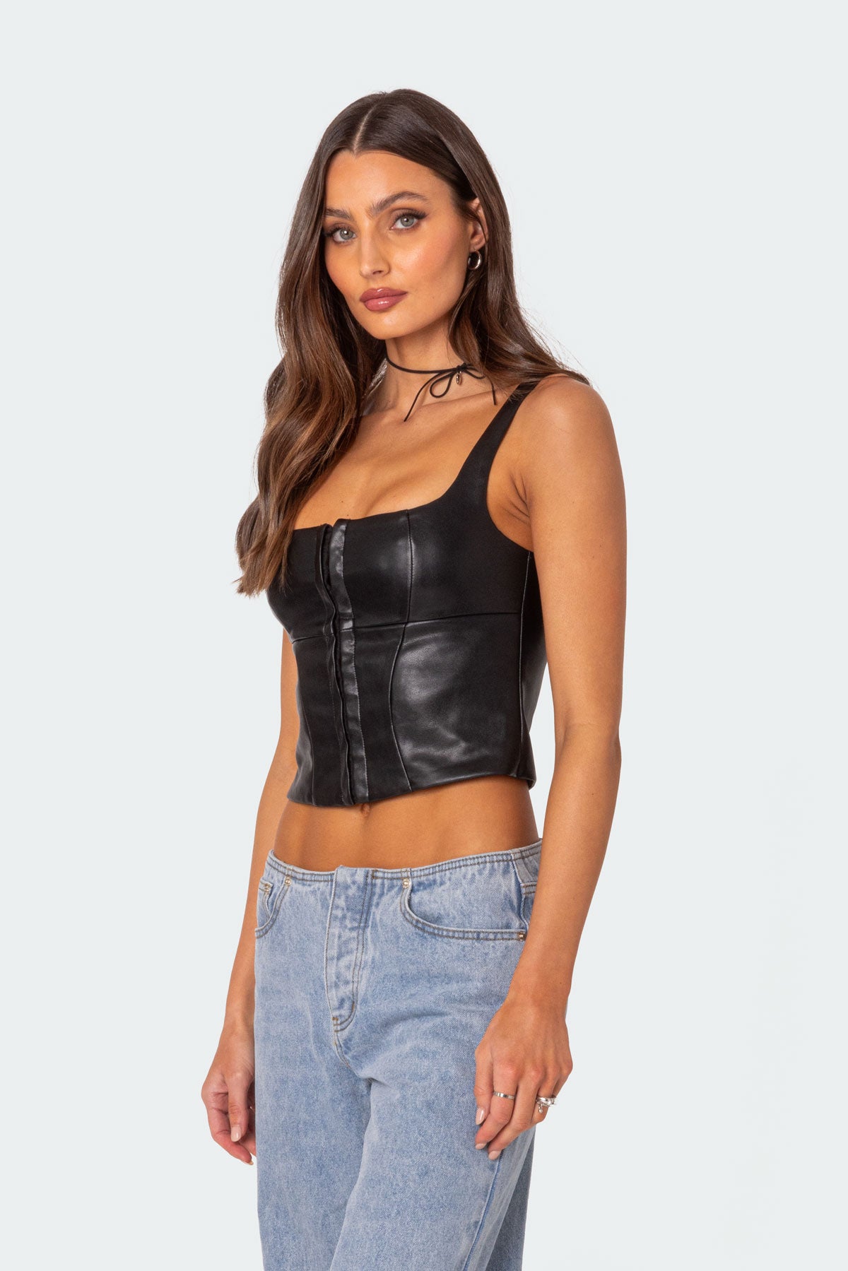 Simone Faux Leather Corset-Milans Time