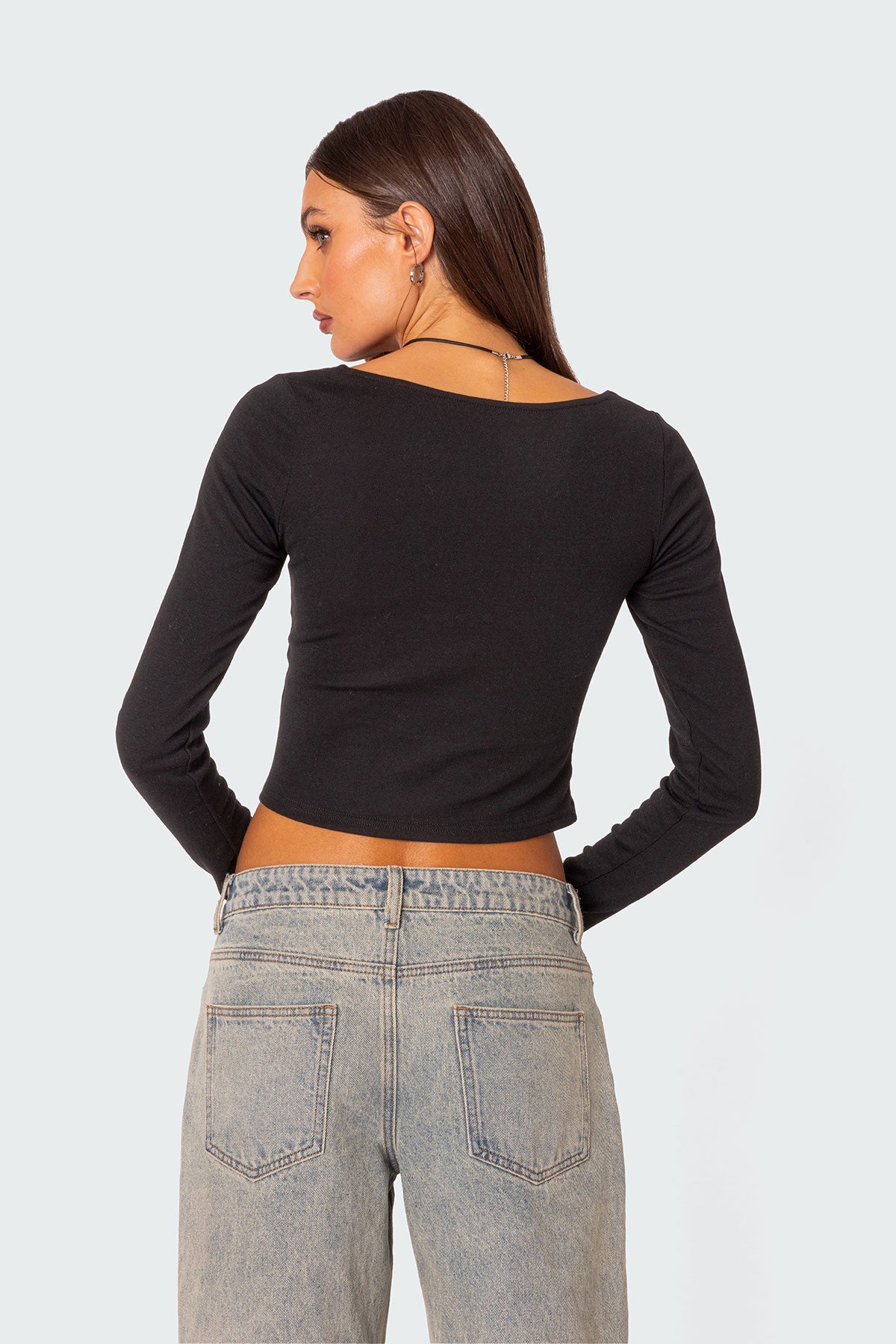 Nat Ruched V Neck Top-Milans Time