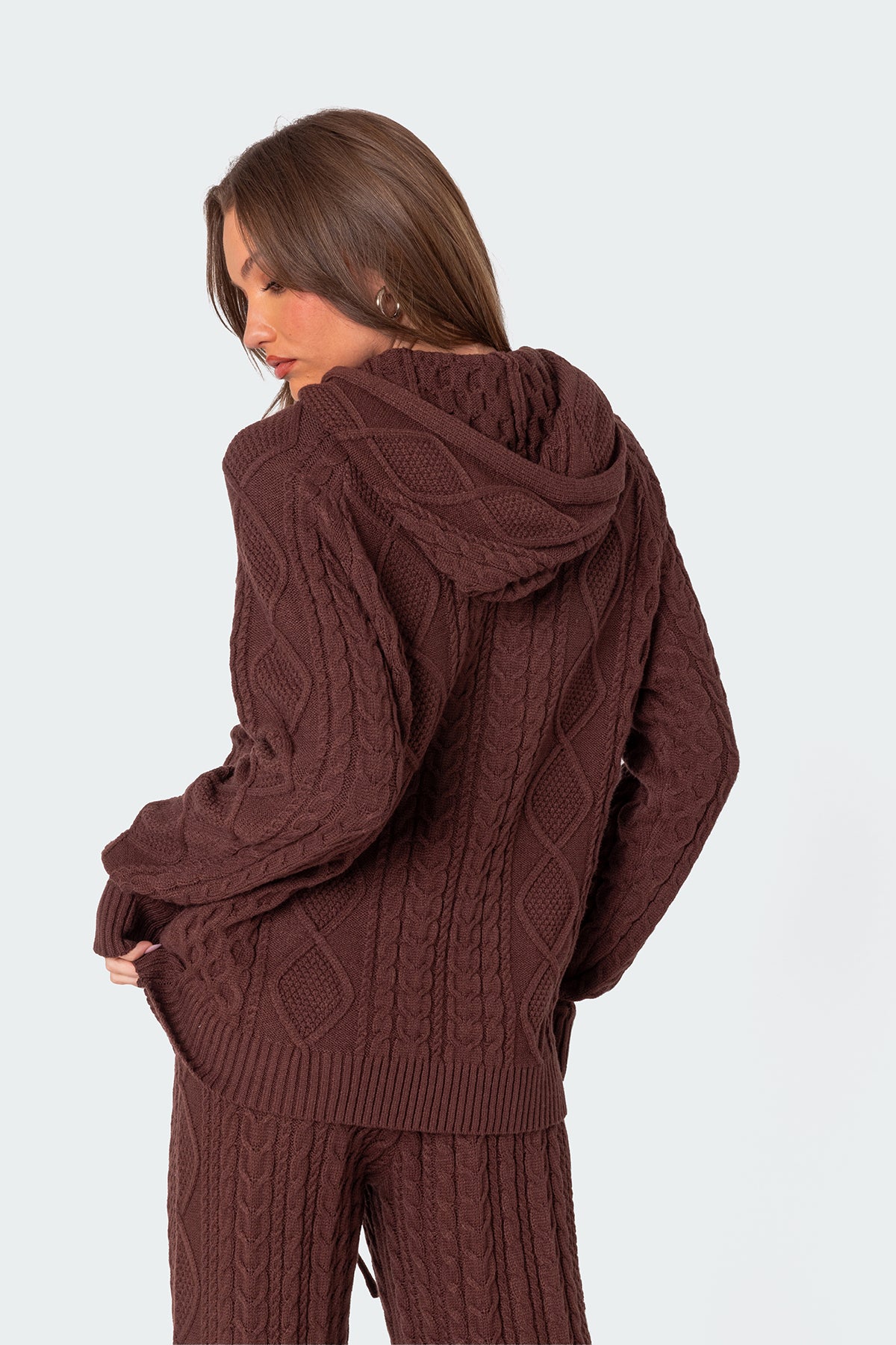Jelena Cable Knit Hoodie-Milans Time