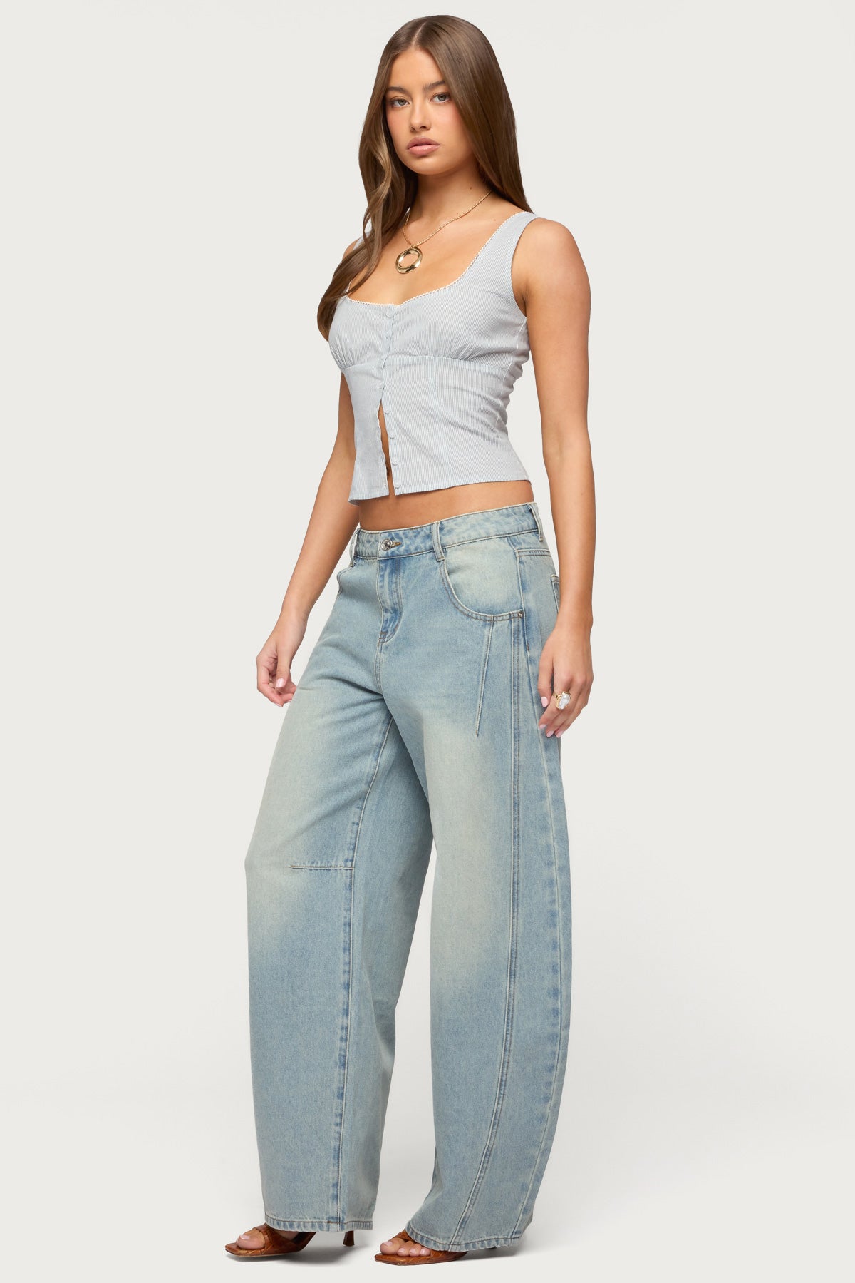 Ilara Low Rise Barel Jeans-Milans Time