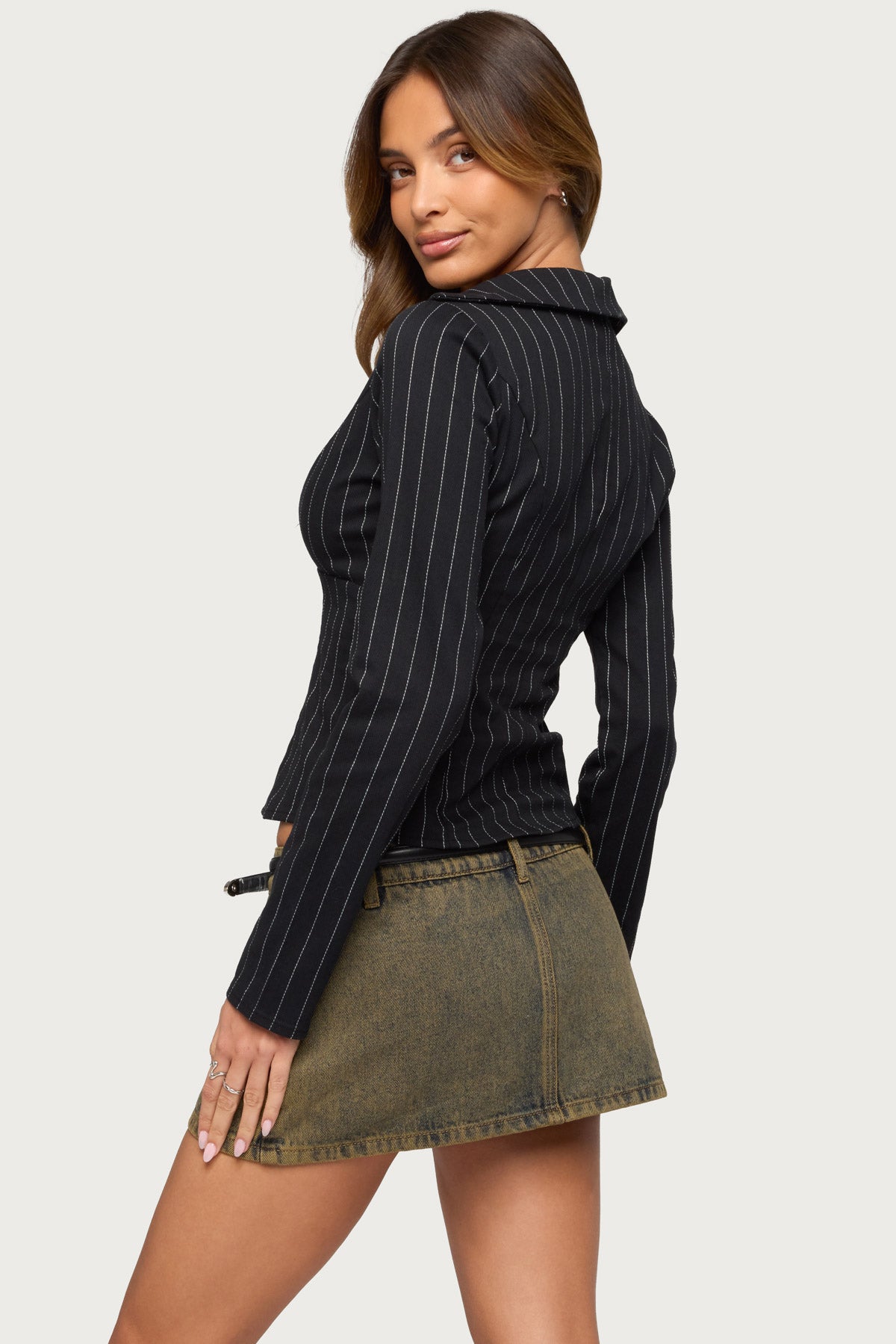Araceli Pinstripe Tailored Shirt-Milans Time