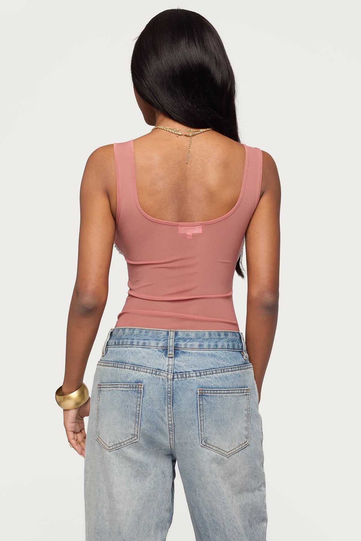 Angelita Rhinestone Sheer Mesh Bodysuit-Milans Time