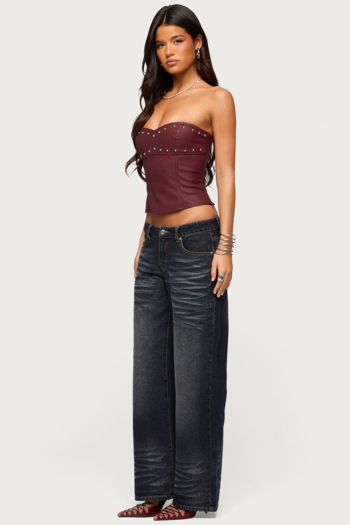 Magda Acid Wash Low Rise Baggy Jeans-Milans Time