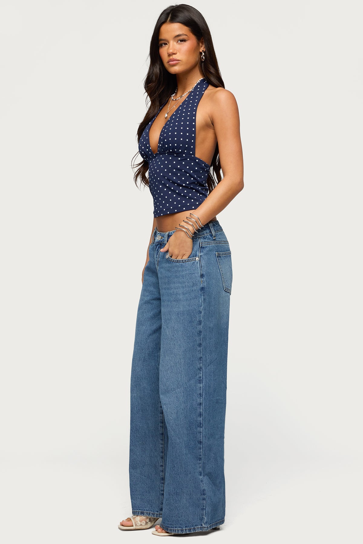 Blaire Polka Dot Halter Top-Milans Time