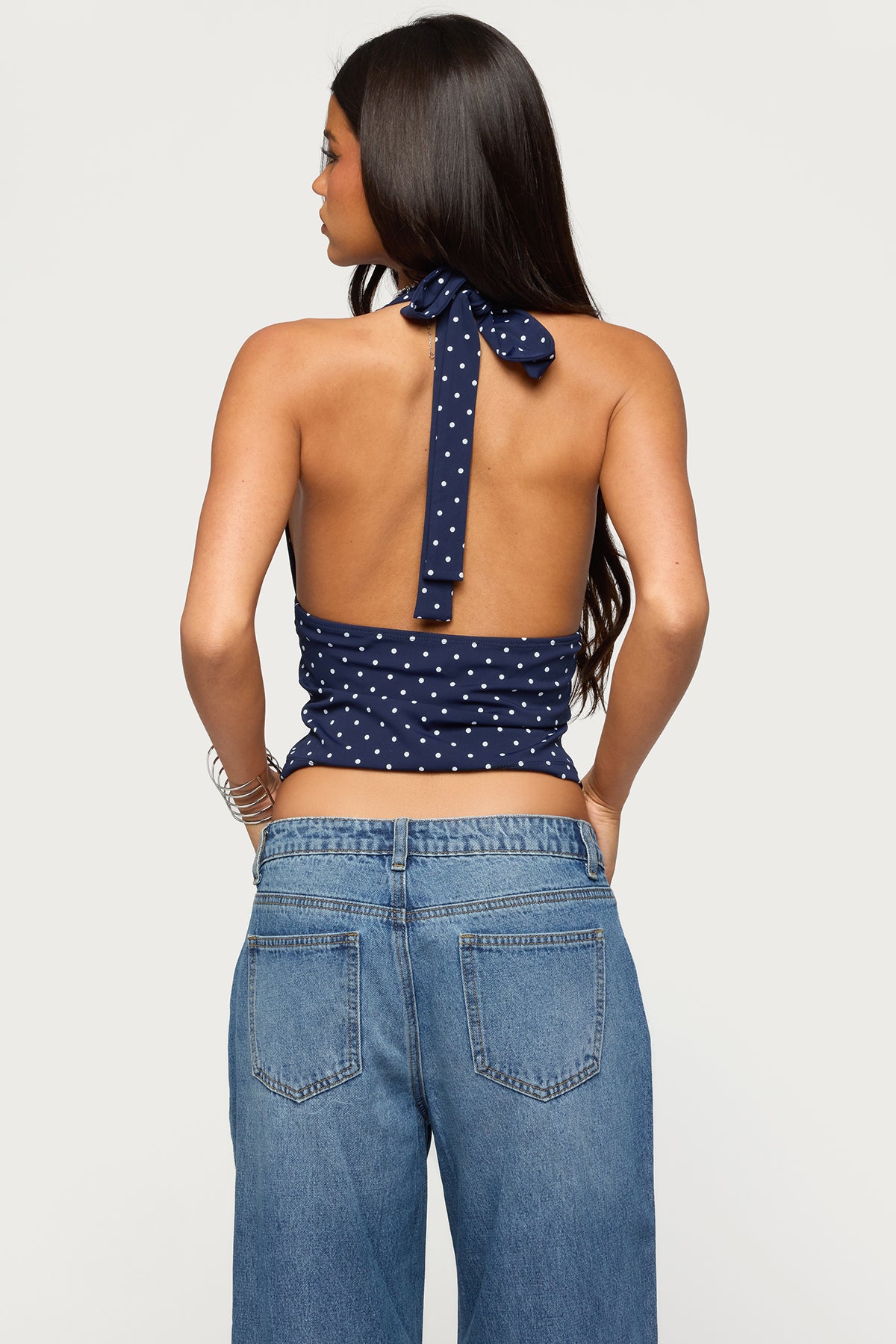 Blaire Polka Dot Halter Top-Milans Time