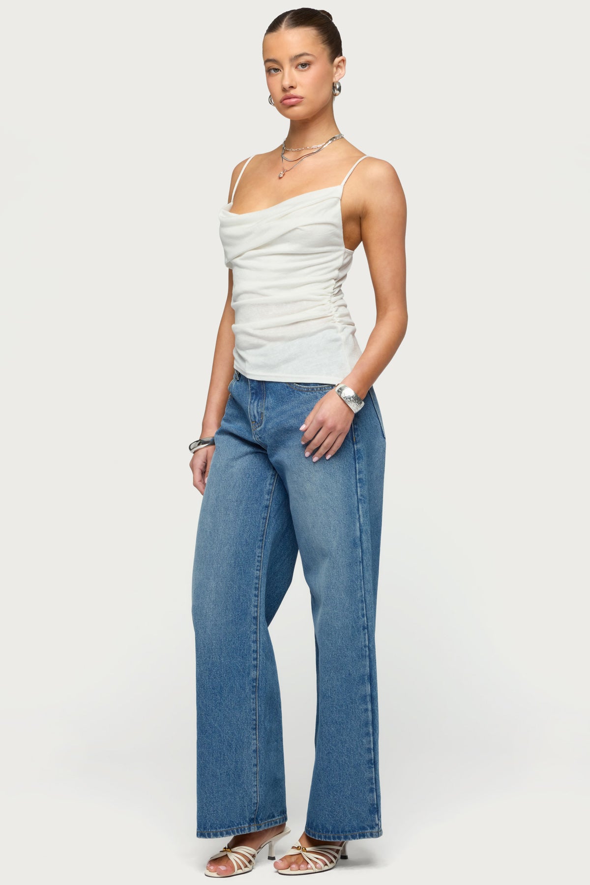 Asymmetric Cowl Neck Tank Top-Milans Time